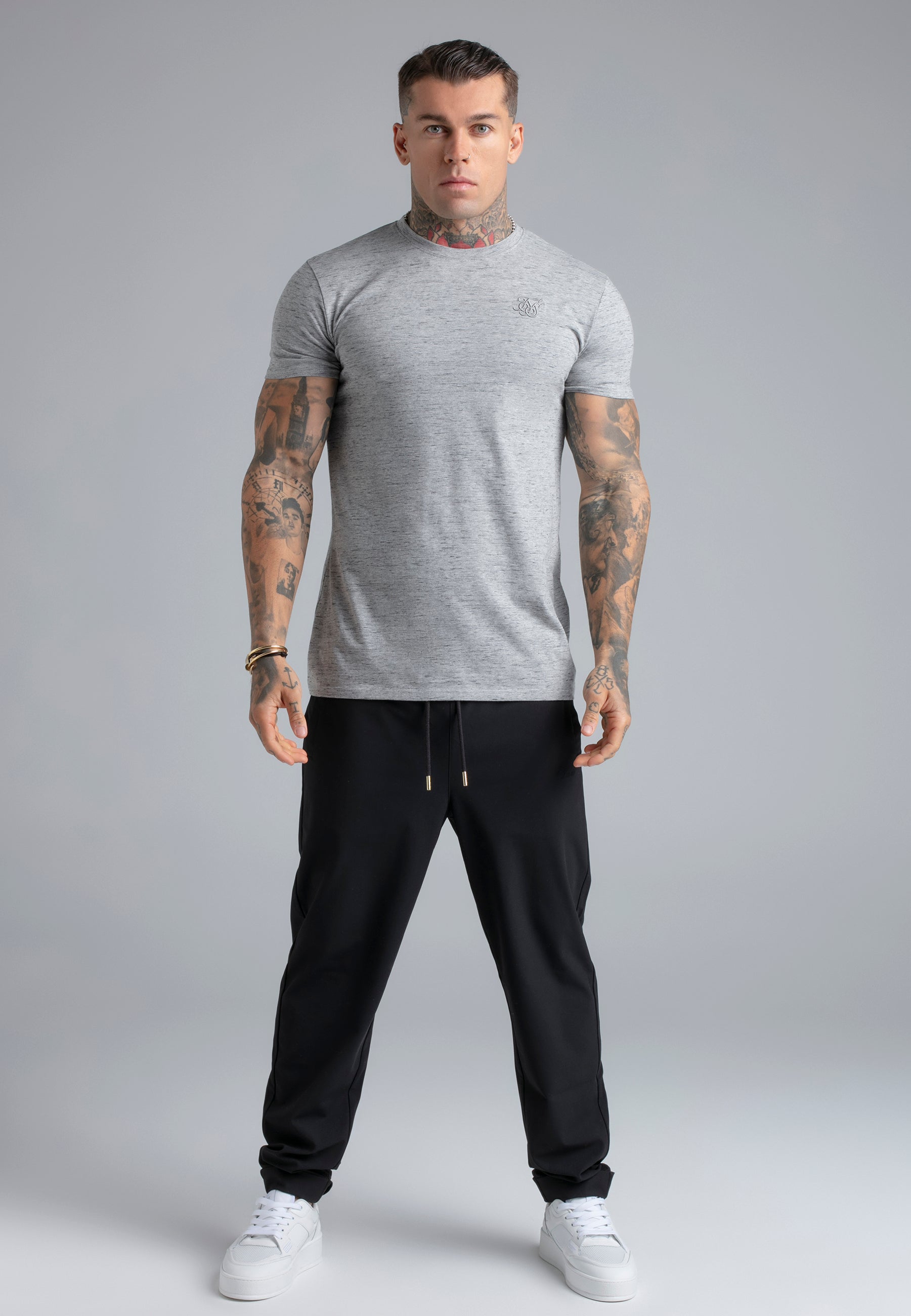 Marl T-Shirt in Grey T-Shirts SikSilk