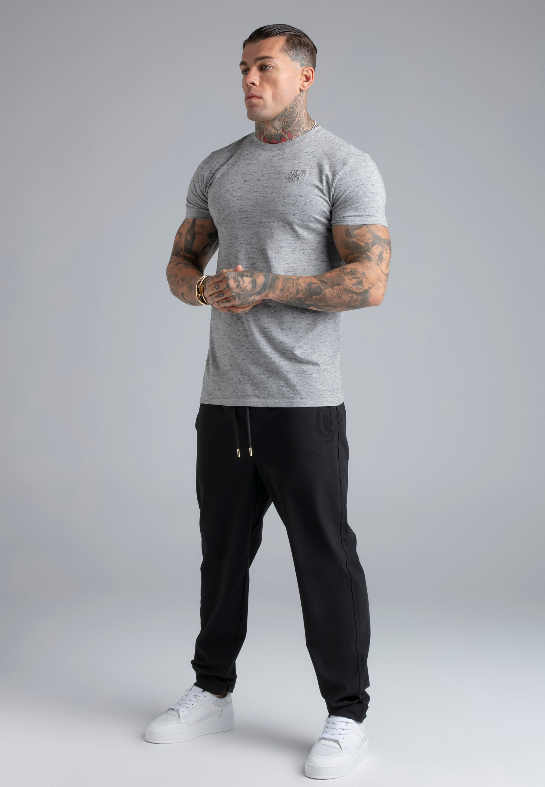 Marl T-Shirt in Grey T-Shirts SikSilk