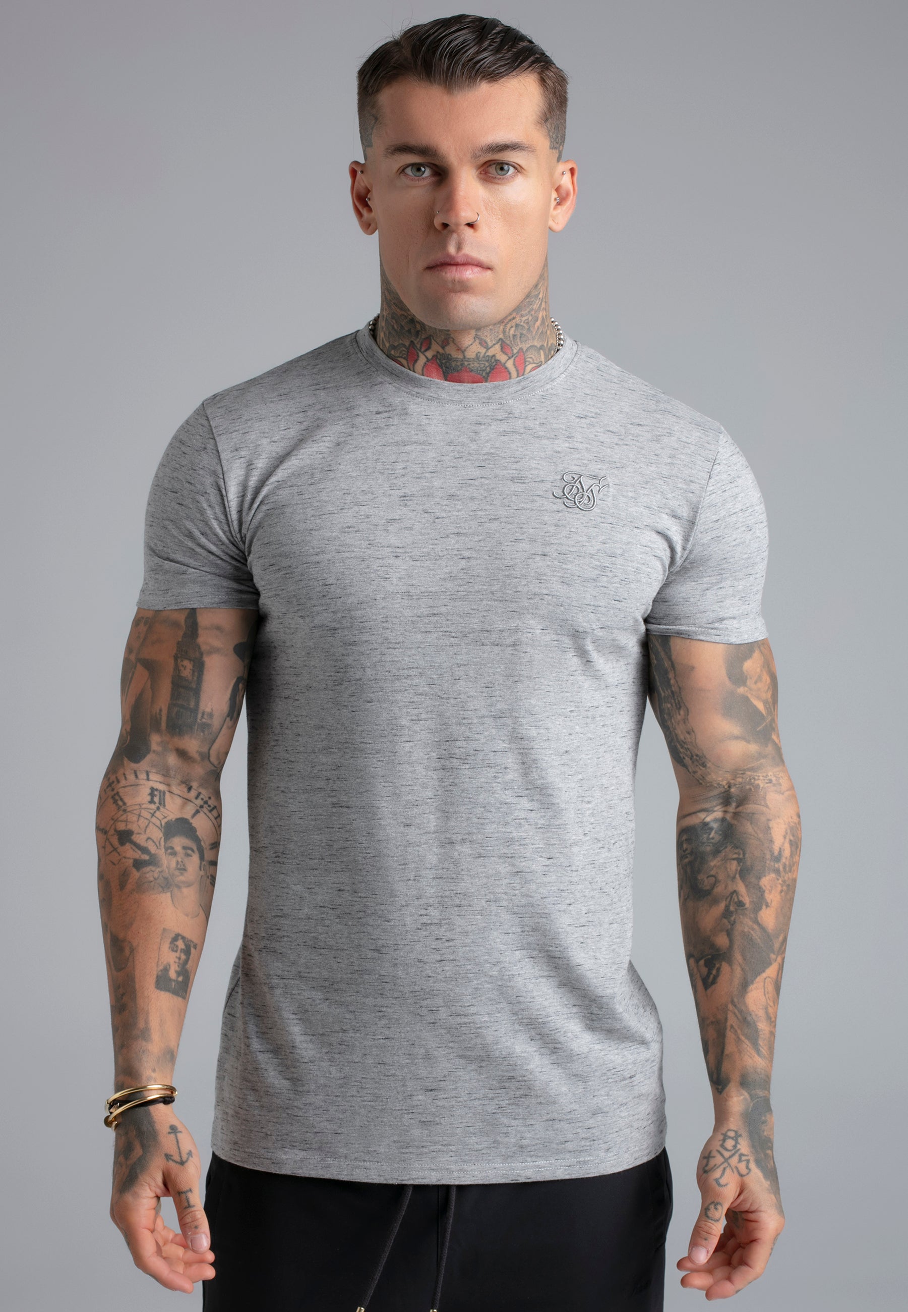 Marl T-Shirt in Grey T-Shirts SikSilk