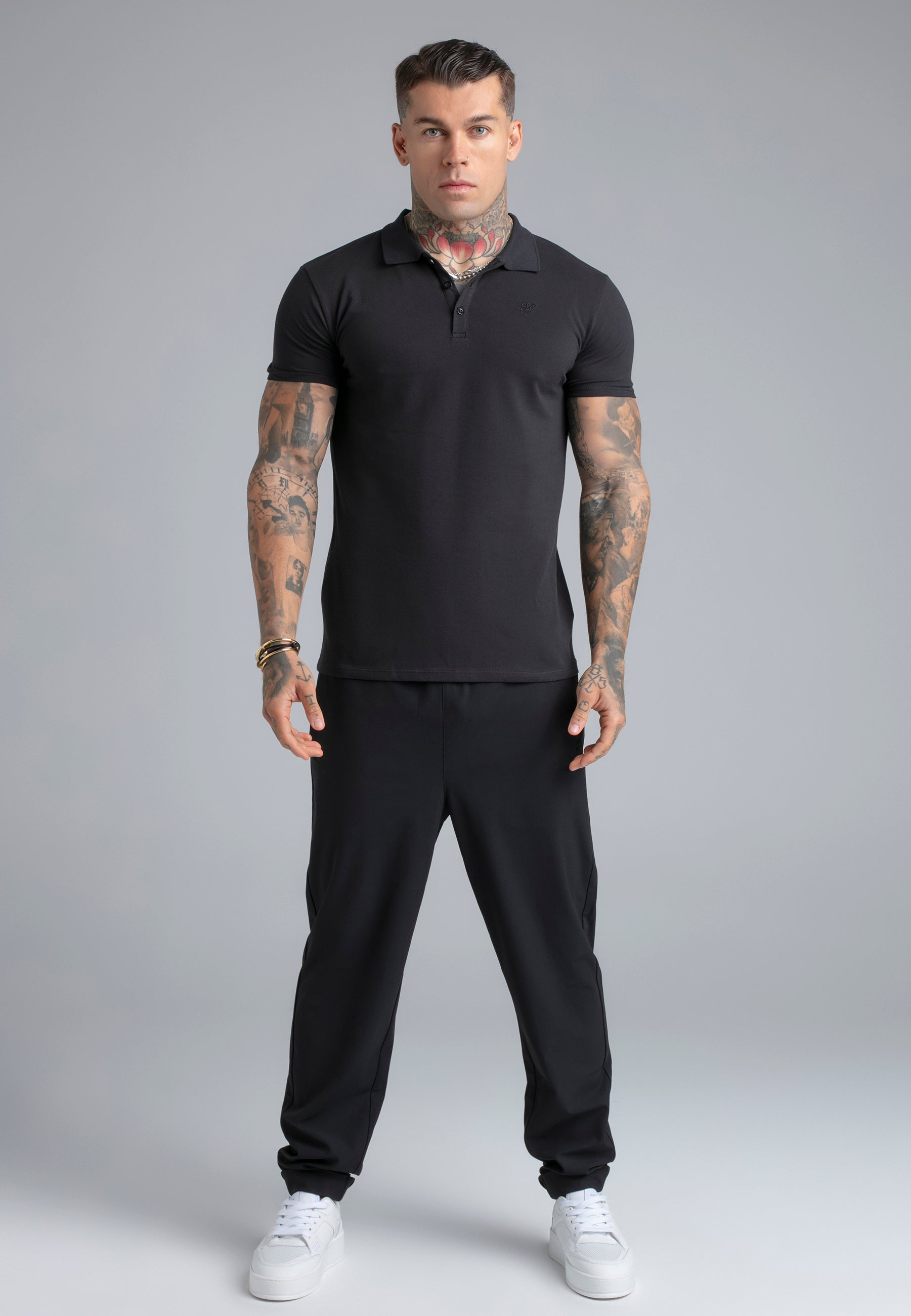 Polo T-Shirt in Black T-Shirts SikSilk