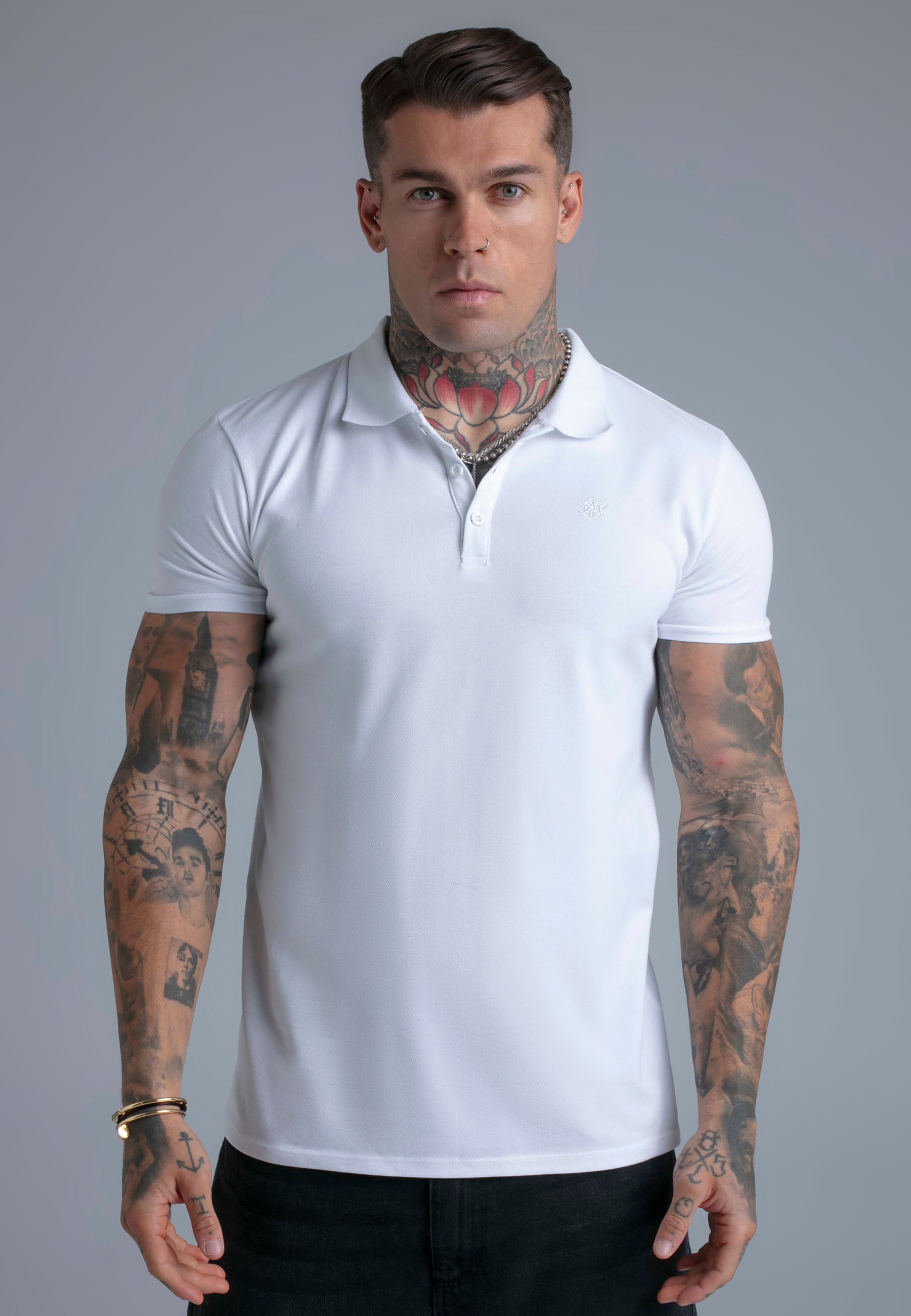 Polo T-Shirt in White T-Shirts SikSilk