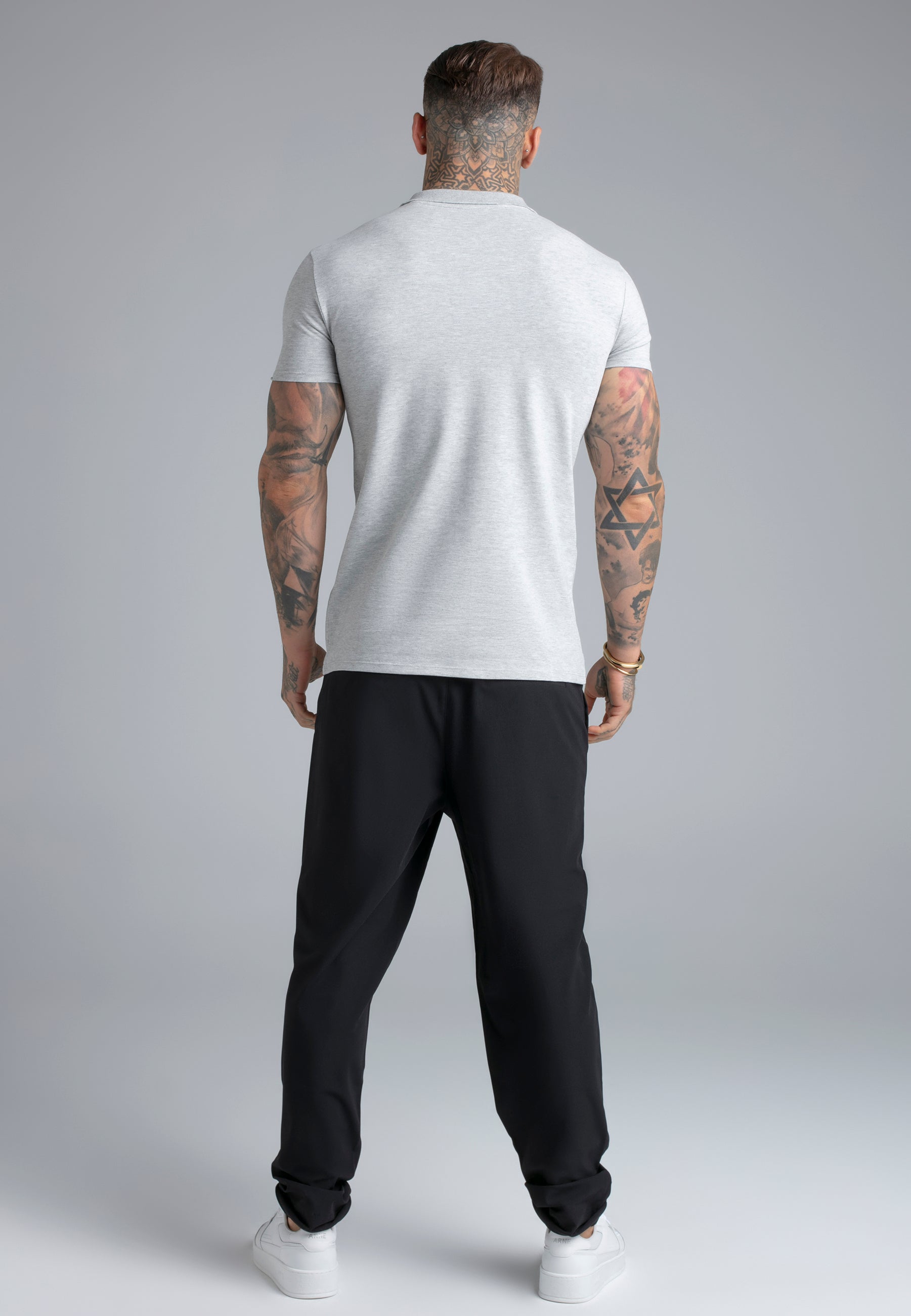 Polo T-Shirt in Grey Marl T-Shirts SikSilk