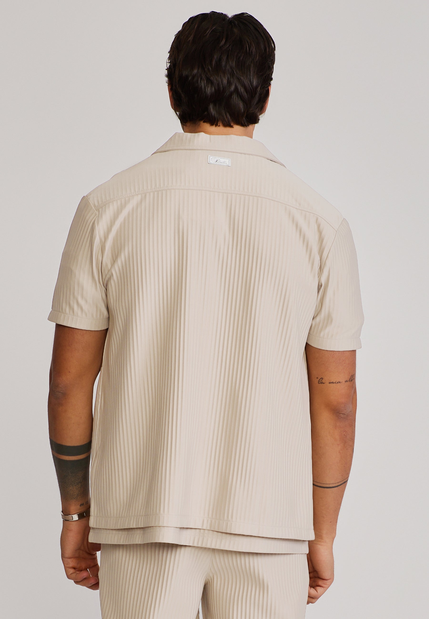 Plisse Shirt in Ecru Hemden SikSilk