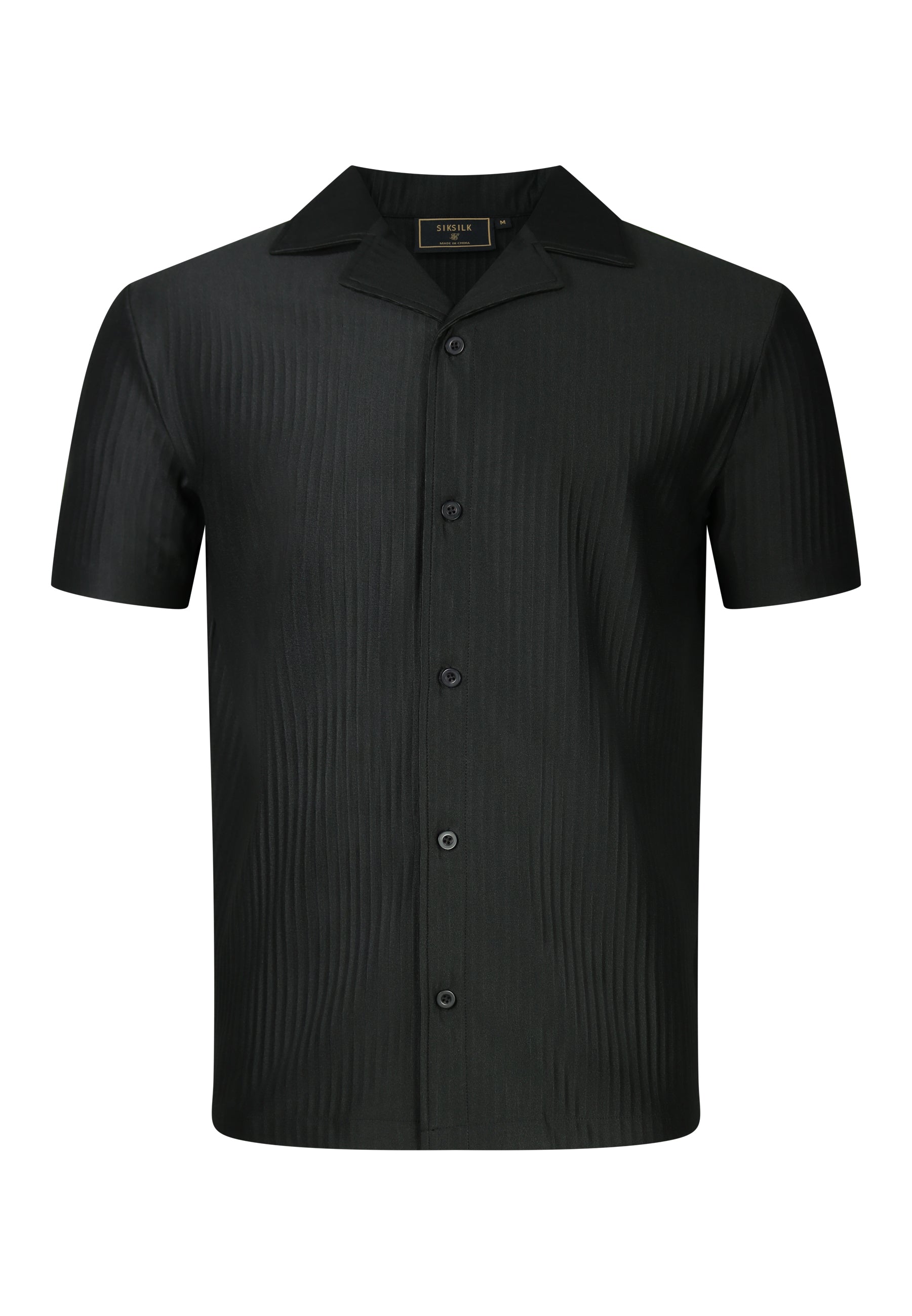 Plisse Shirt in Black Hemden SikSilk