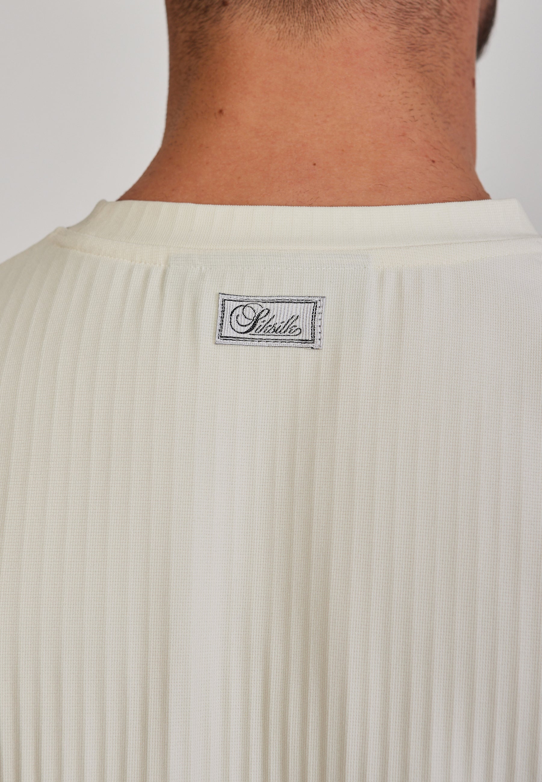 Plisse T-Shirt in Ecru T-Shirts SikSilk
