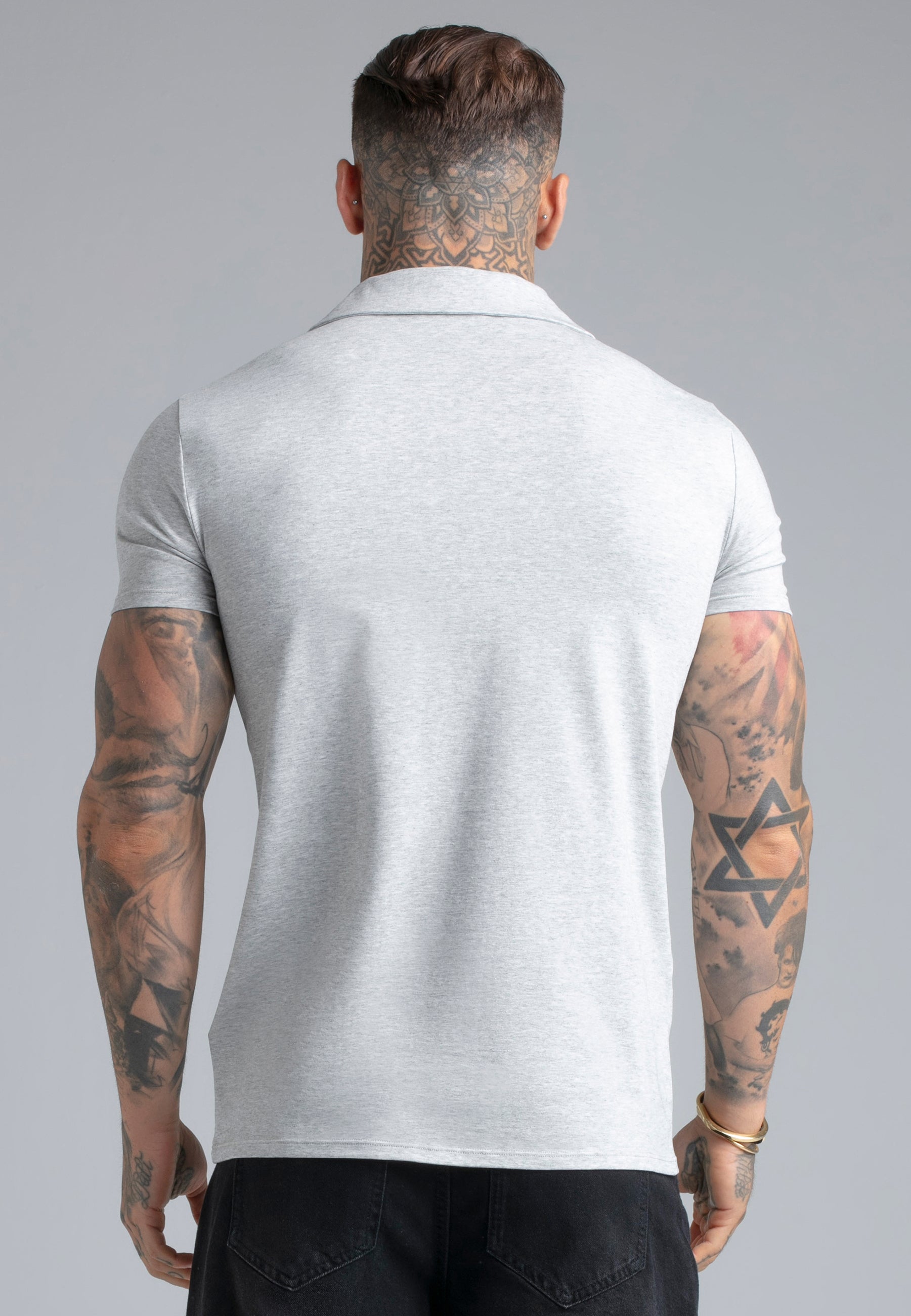 Revere Polo in Grey Marl T-Shirts SikSilk
