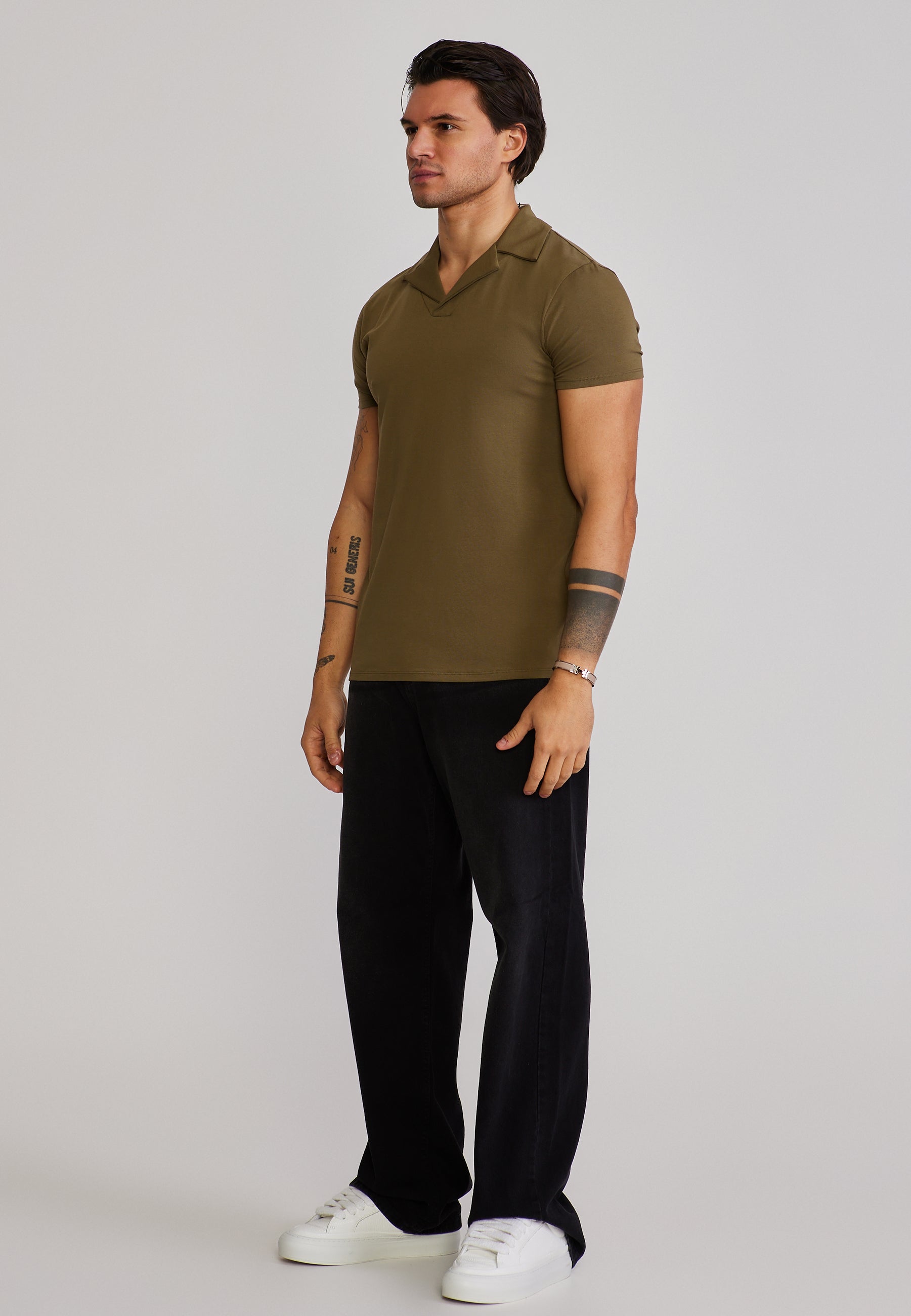 Revere Polo in Khaki Green T-Shirts SikSilk