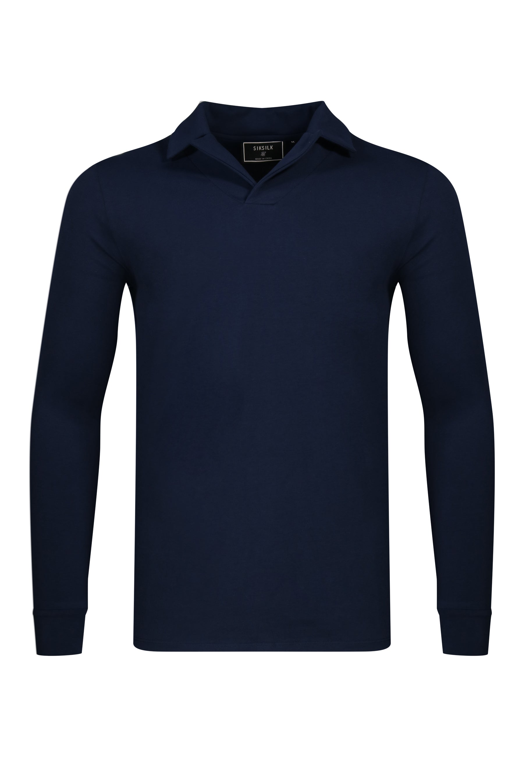 LS Revere Polo in Navy T-Shirts SikSilk