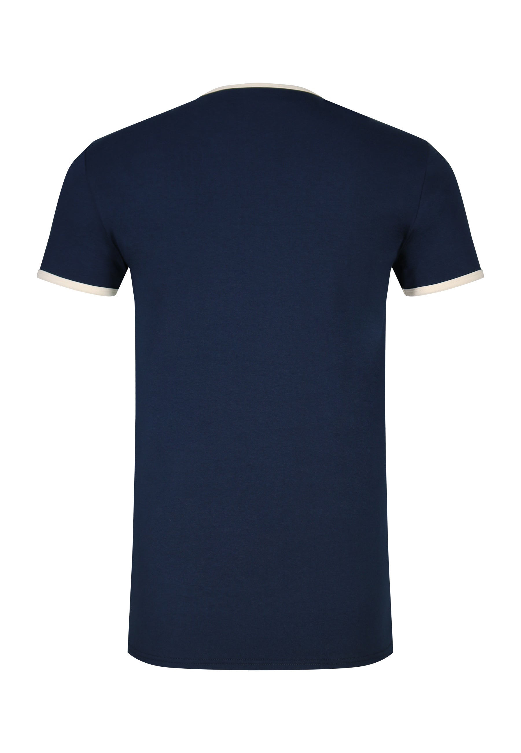 Ringer T-Shirt in Navy-Ecru T-Shirts SikSilk