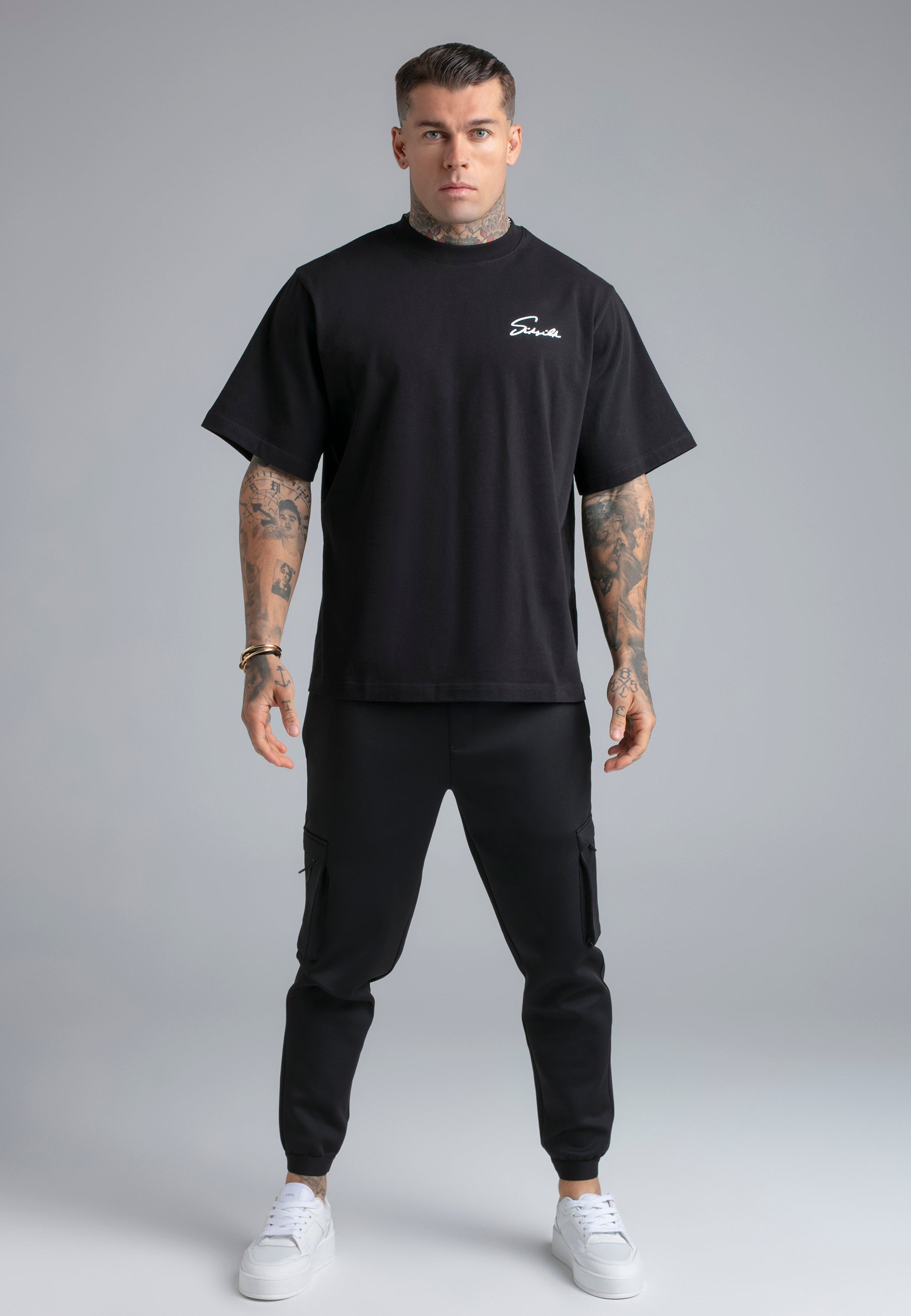 Script T-Shirt in Black T-Shirts SikSilk