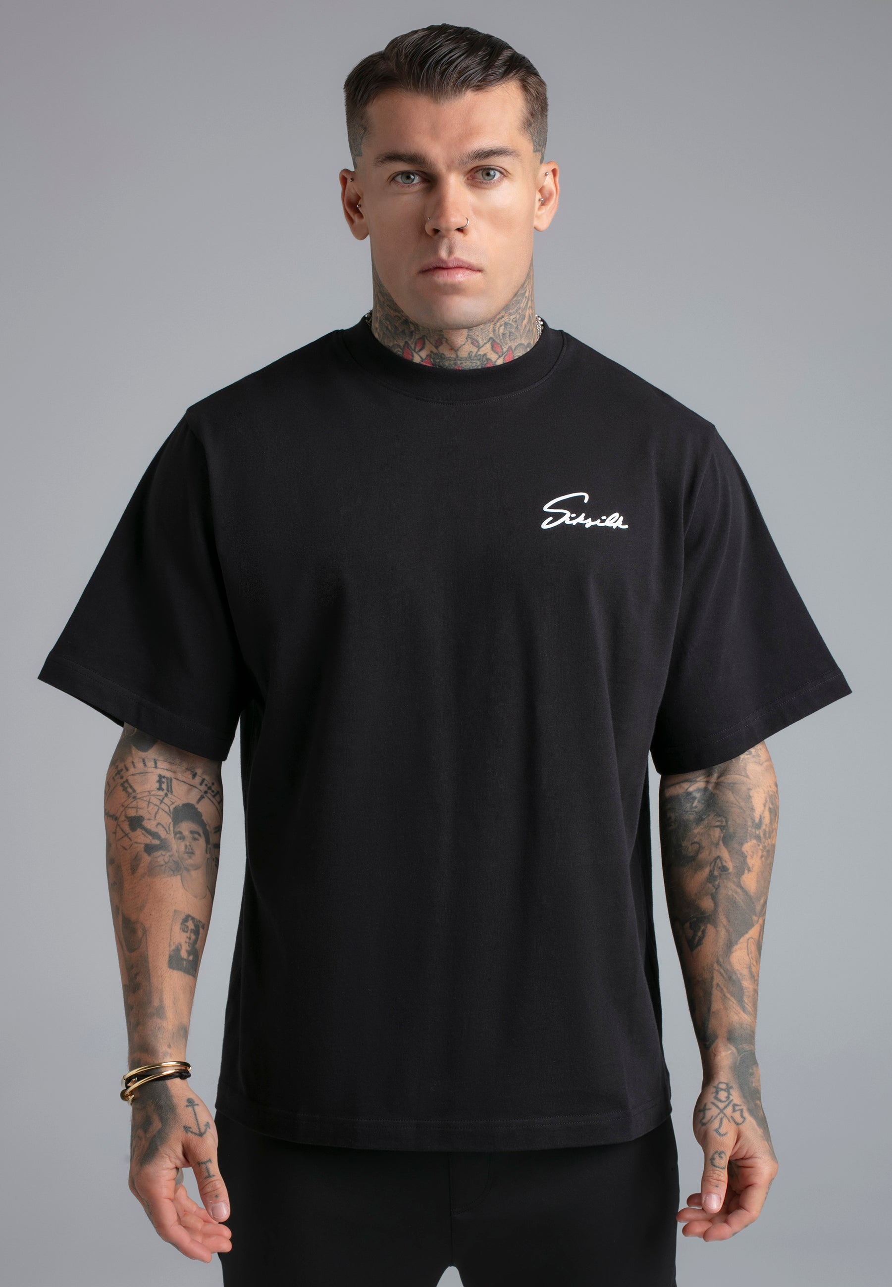 Script T-Shirt in Black T-Shirts SikSilk