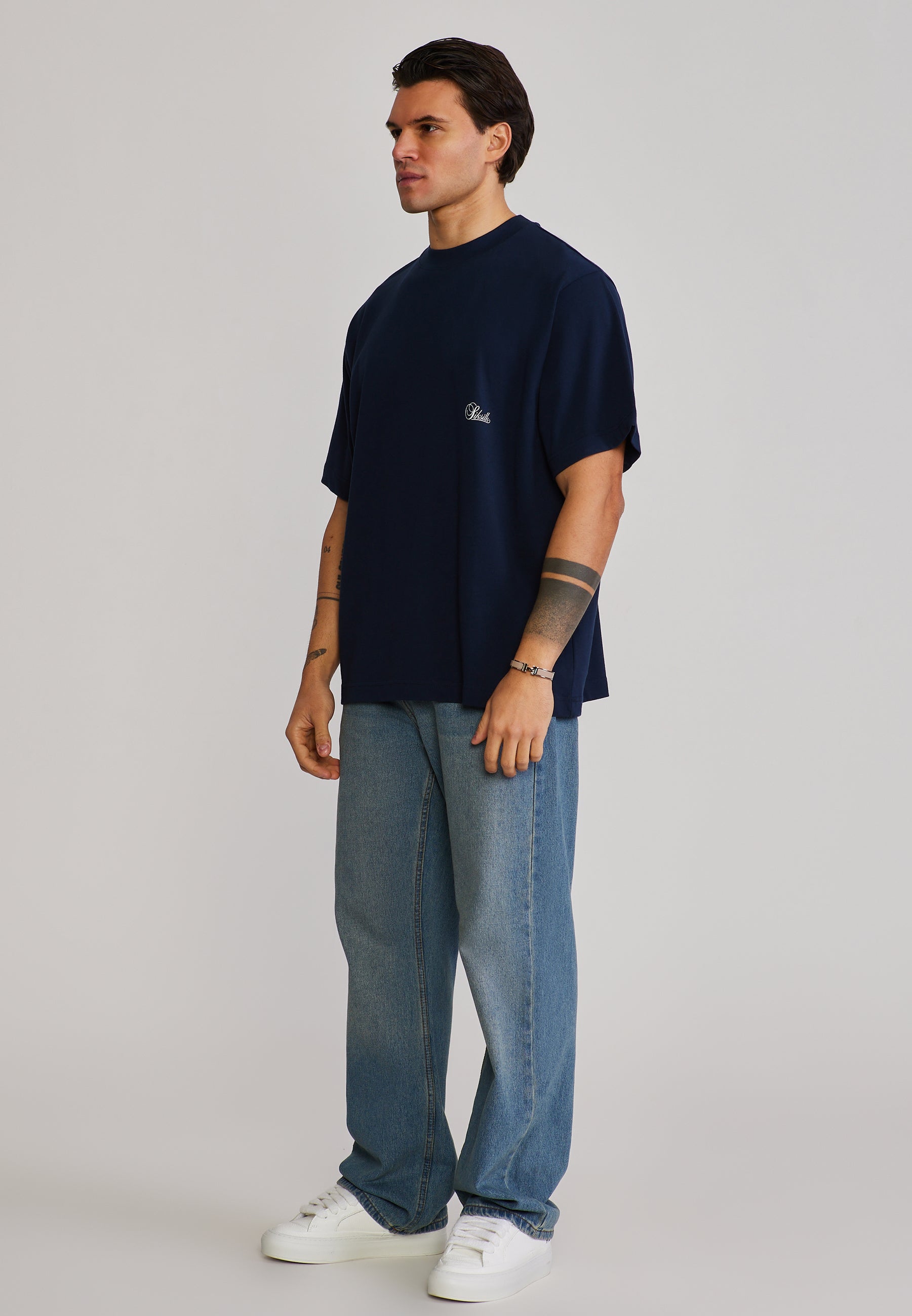 Oversized T-Shirt in Navy T-Shirts SikSilk
