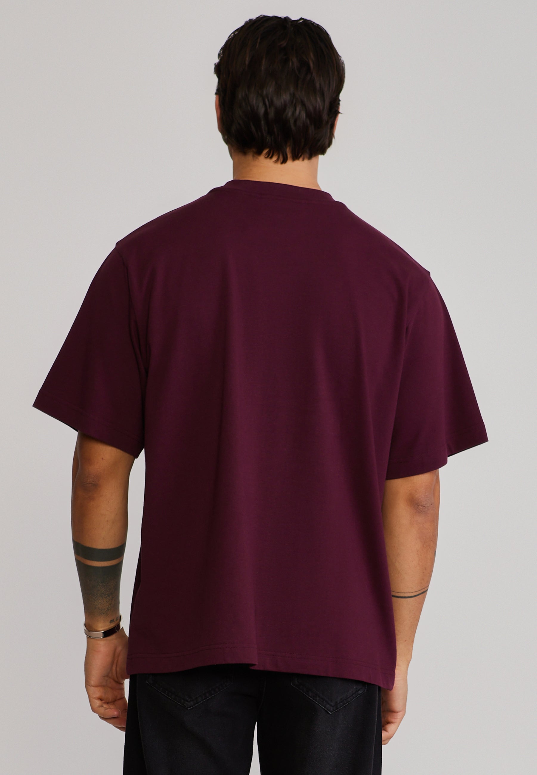 Oversized T-Shirt in Burgundy T-Shirts SikSilk