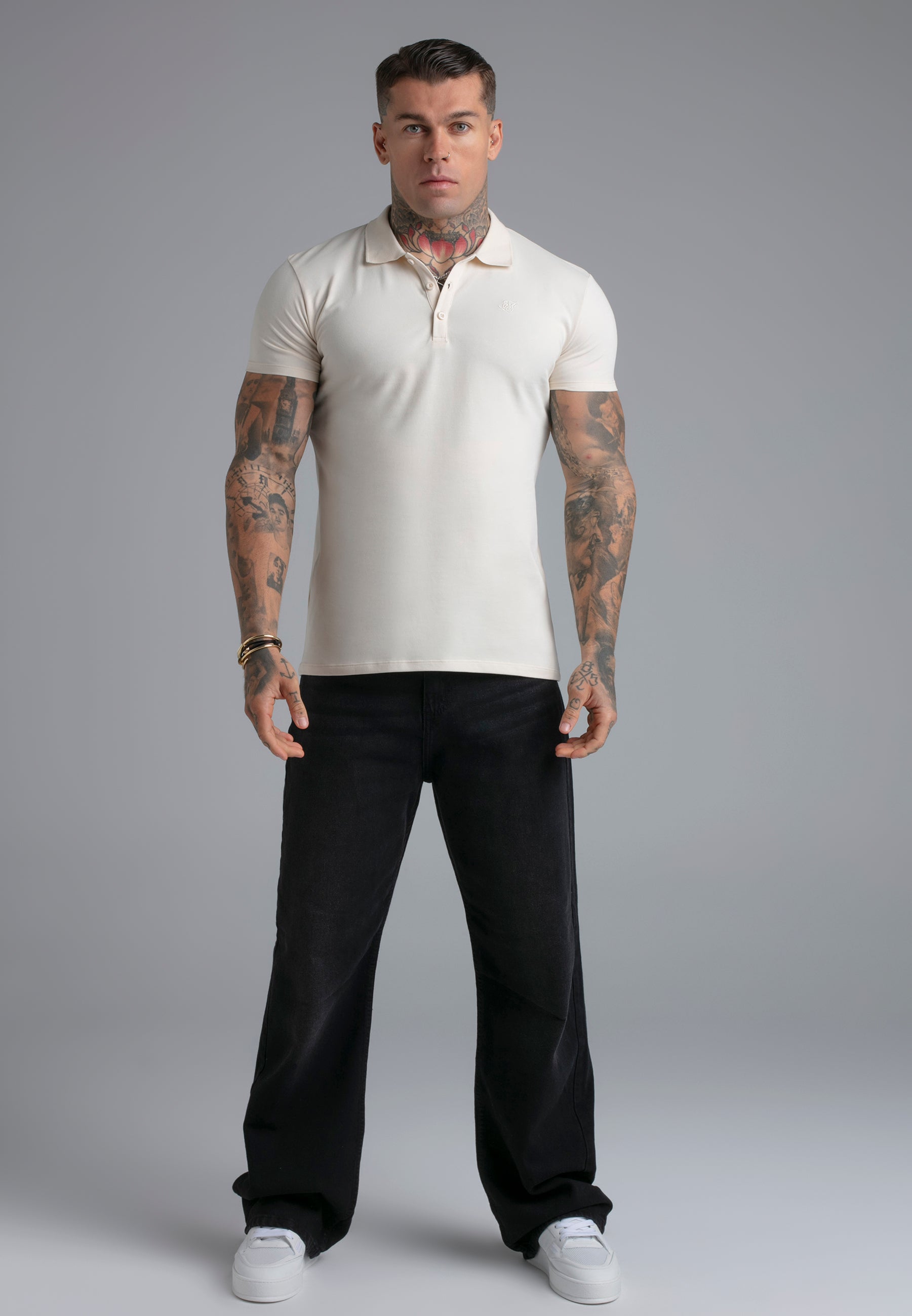 Polo T-shirt écru T-shirts SikSilk