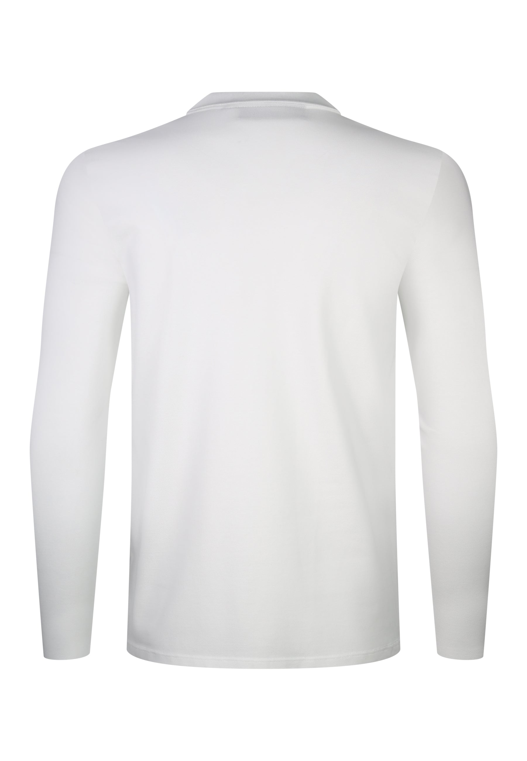 Longsleeved Zip Polo T-Shirt in White T-Shirts SikSilk