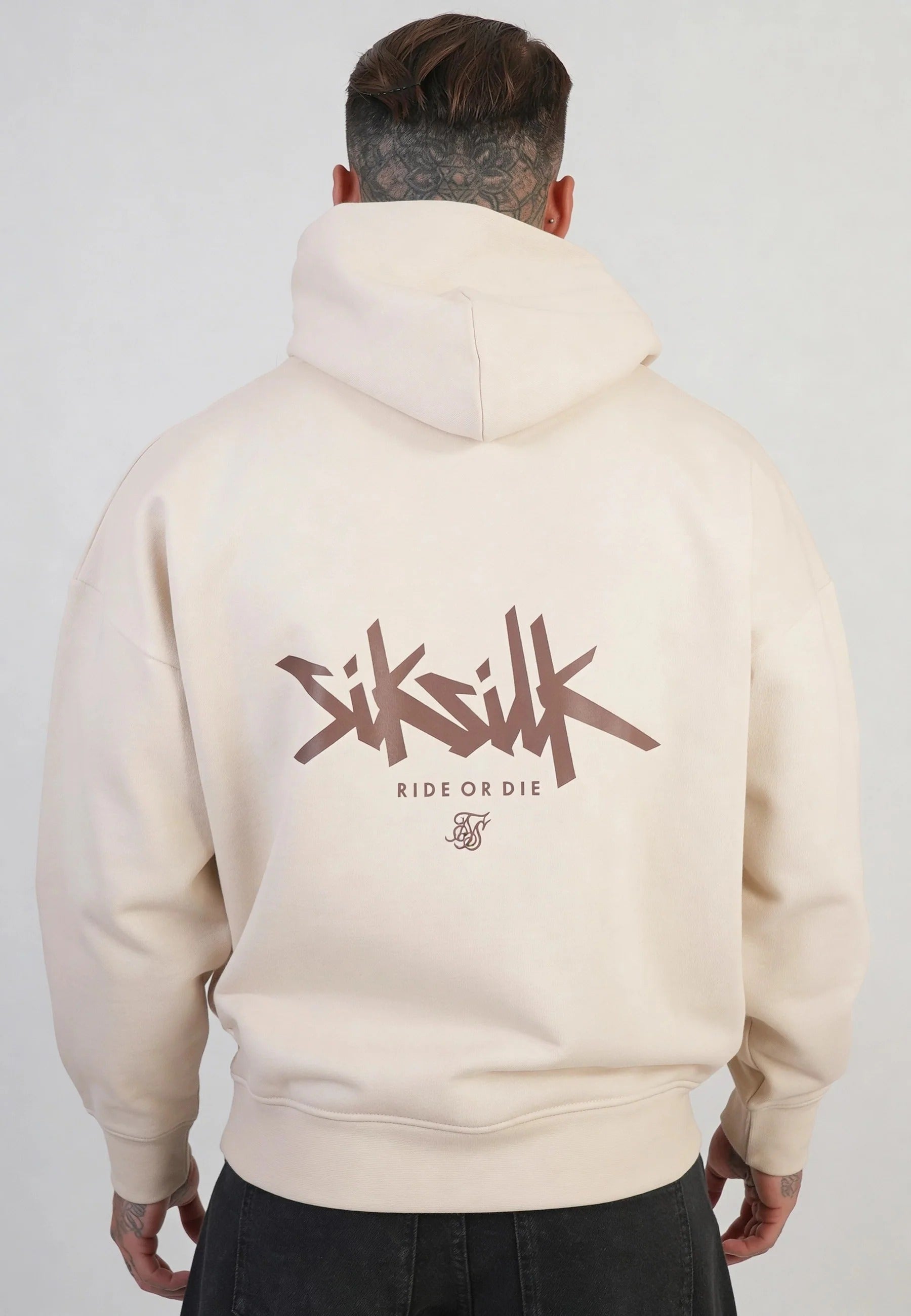 Graphic Hoodie in Ecru Kapuzenpullover SikSilk