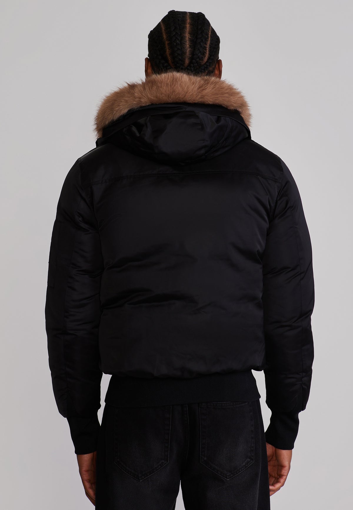 Winterjacke Hooded Bomber in Black Jacken SikSilk