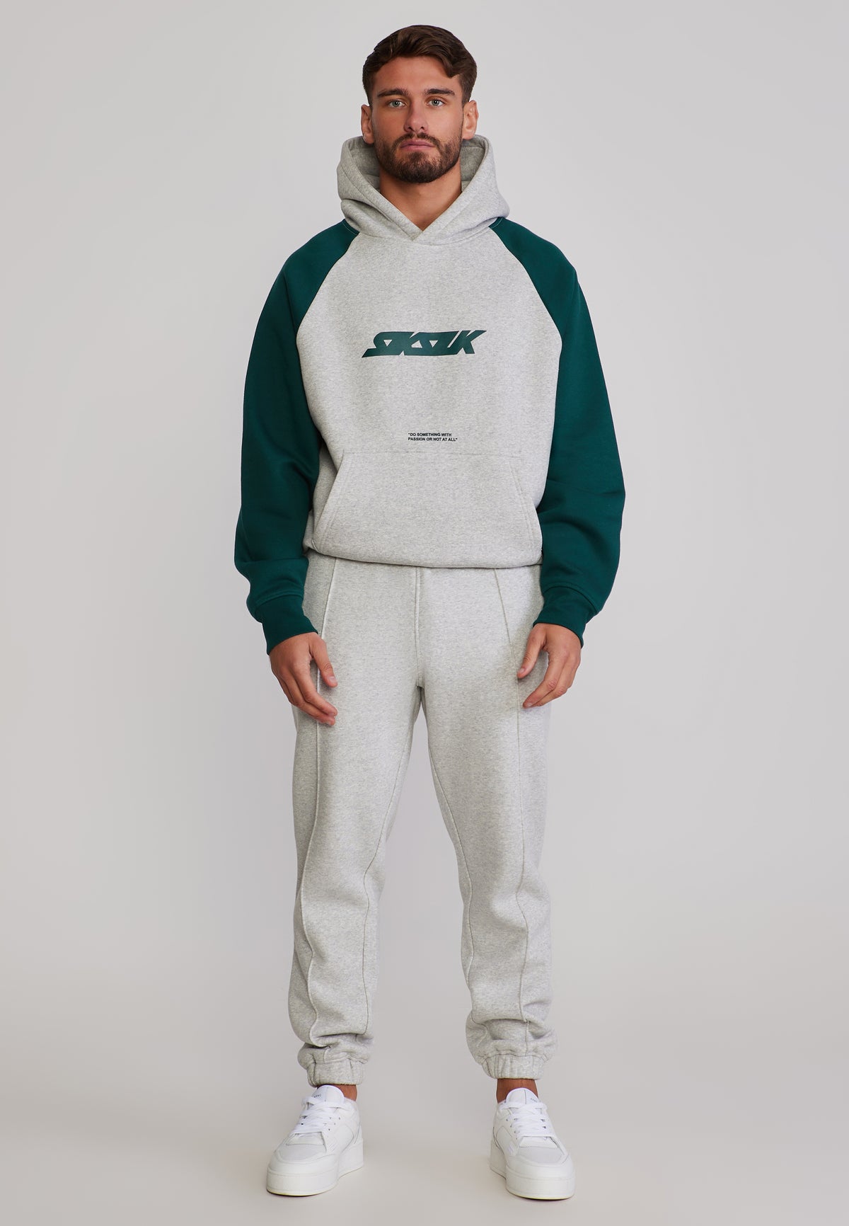 Jogginghose Pintuck in Grey Marl Hosen SikSilk
