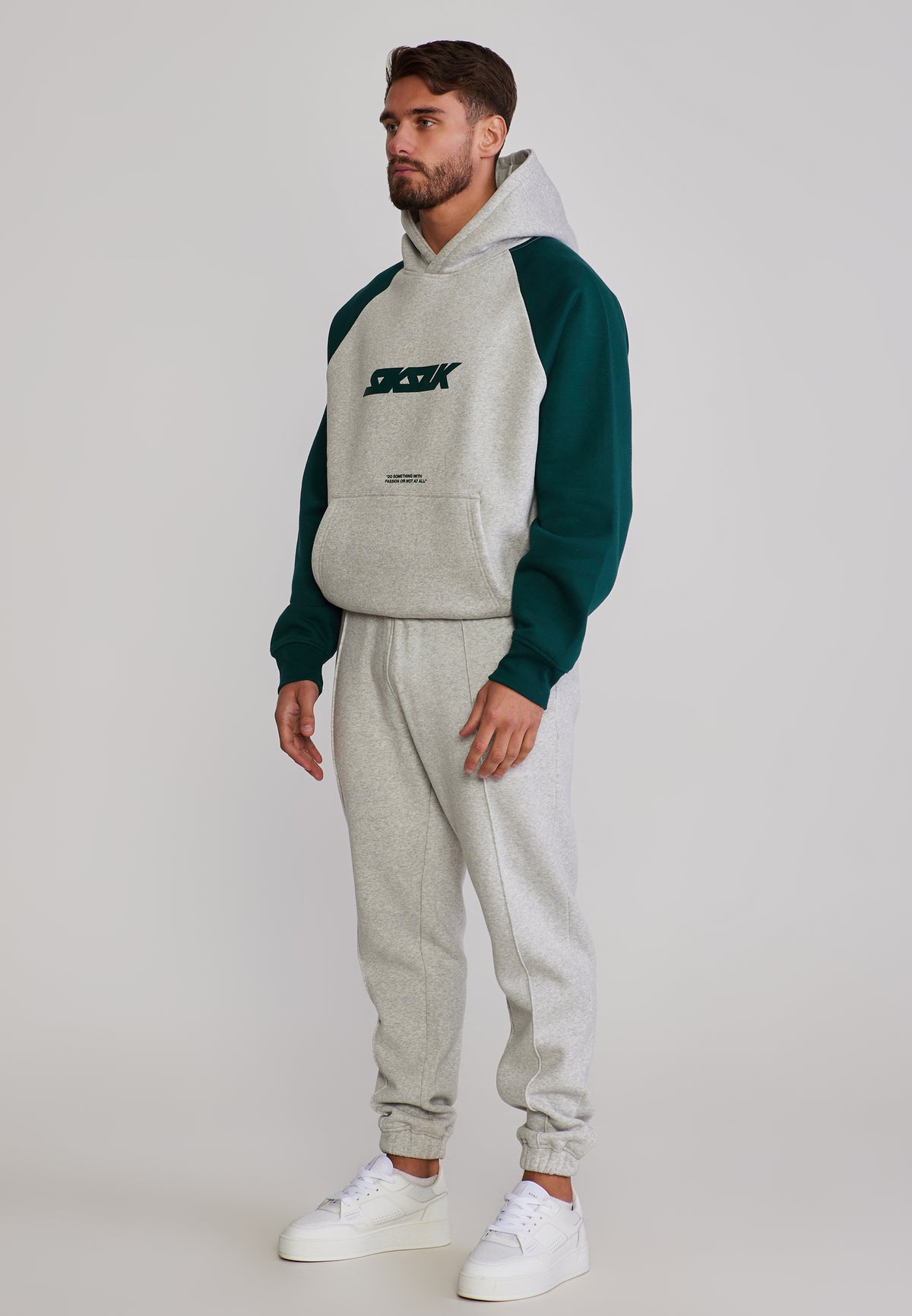 Jogginghose Pintuck in Grey Marl Hosen SikSilk
