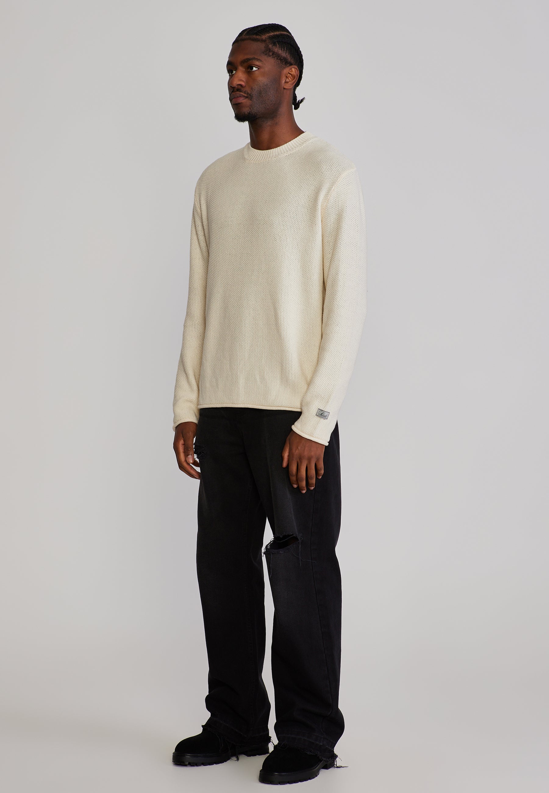 Pullover Knitted in Ecru Pullover SikSilk
