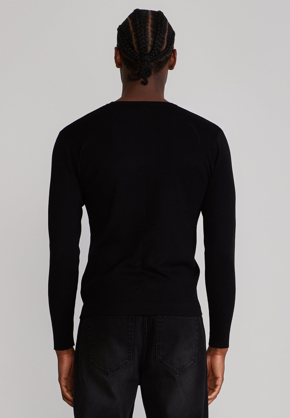 Langarmshirt Knitted in Black T-Shirts SikSilk