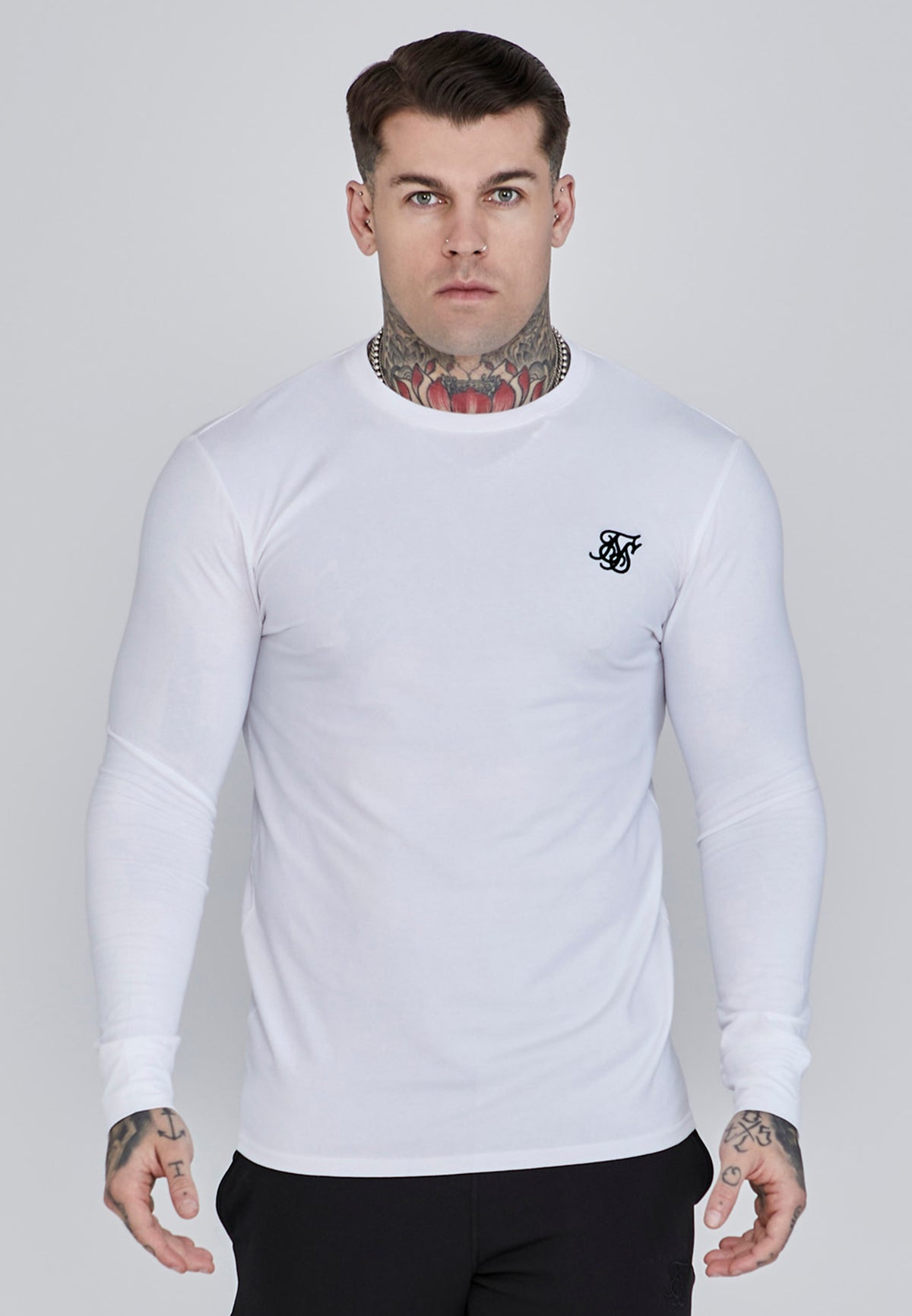 Langarmshirt Essentials in White T-Shirts SikSilk