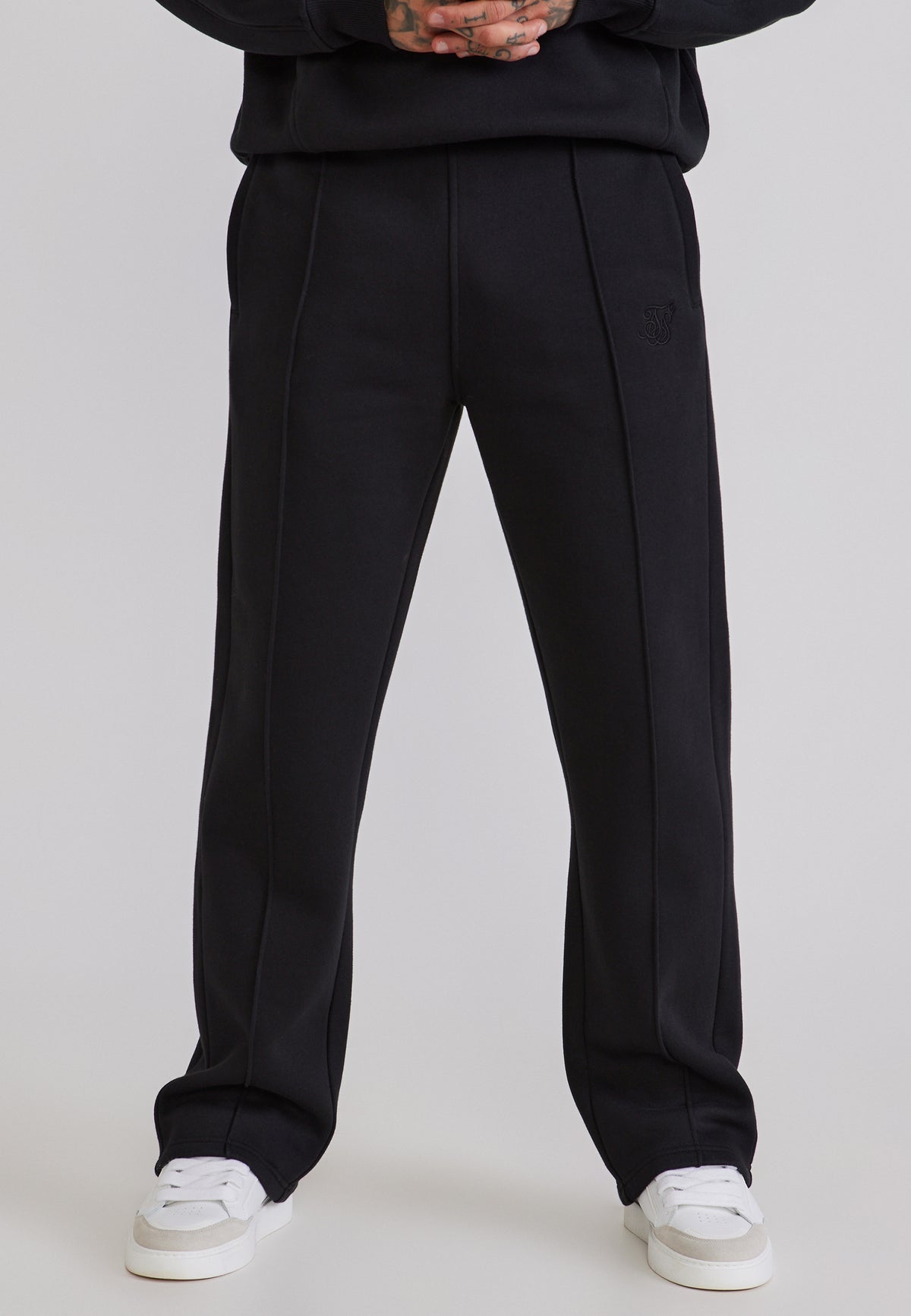 Kleidungsset Qtr Zip Hoodie and Joggers in Black Sets SikSilk