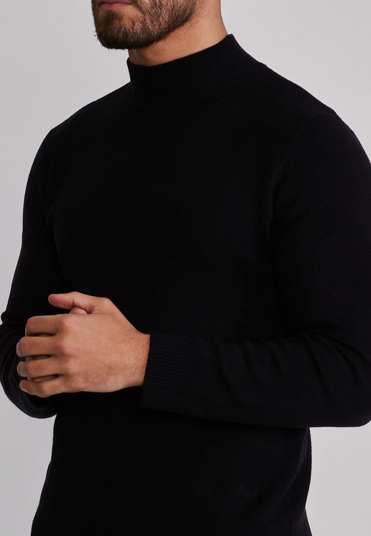 Pullover High Neck in Black Pullover SikSilk