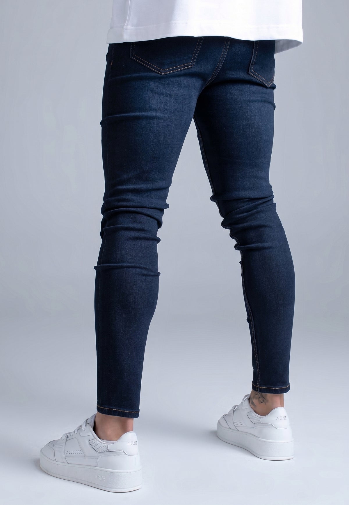 Jeans Skinny in Washed Indigo Blue Jeans SikSilk