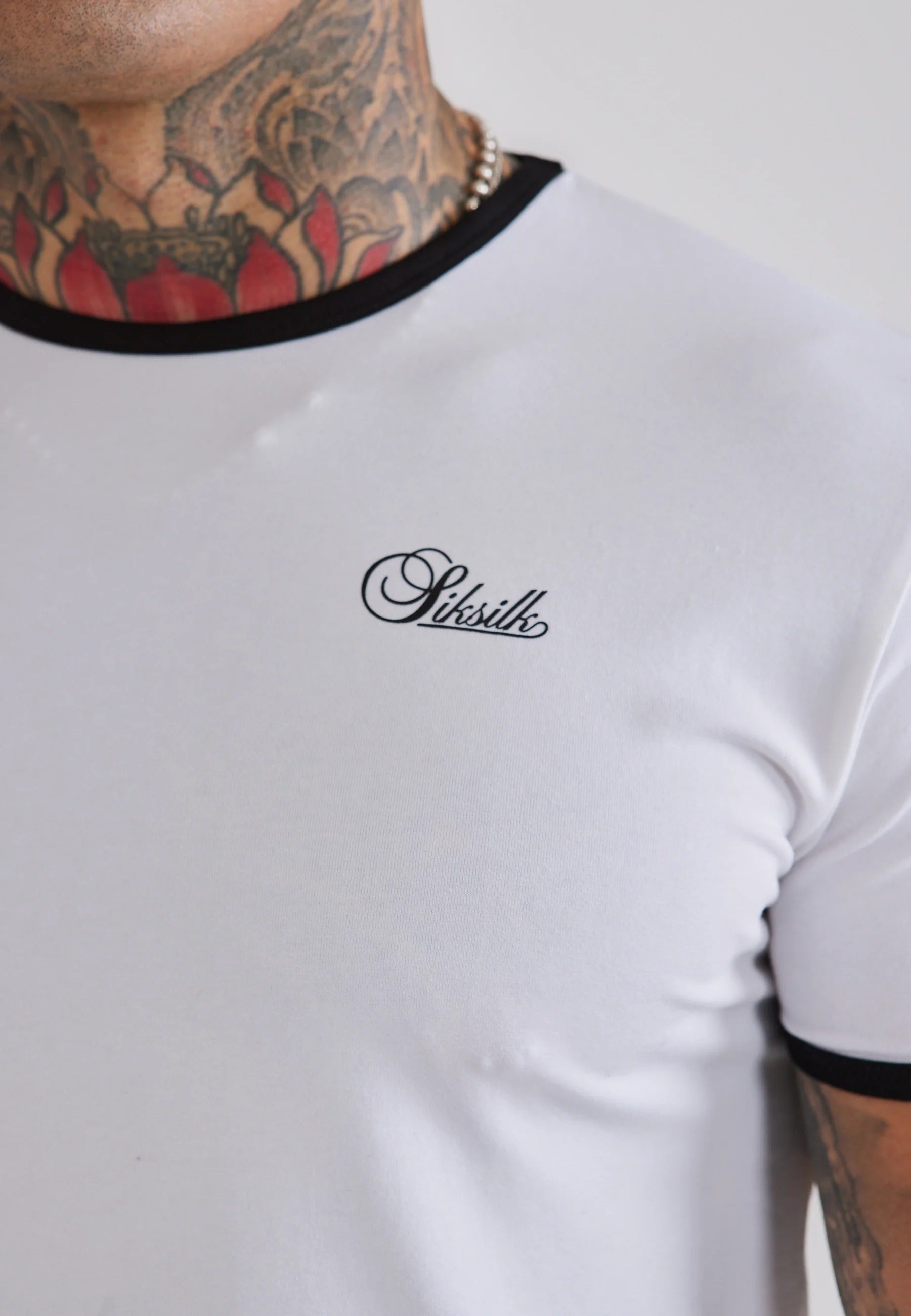 T-Shirt Ringer in White/Black T-Shirts SikSilk