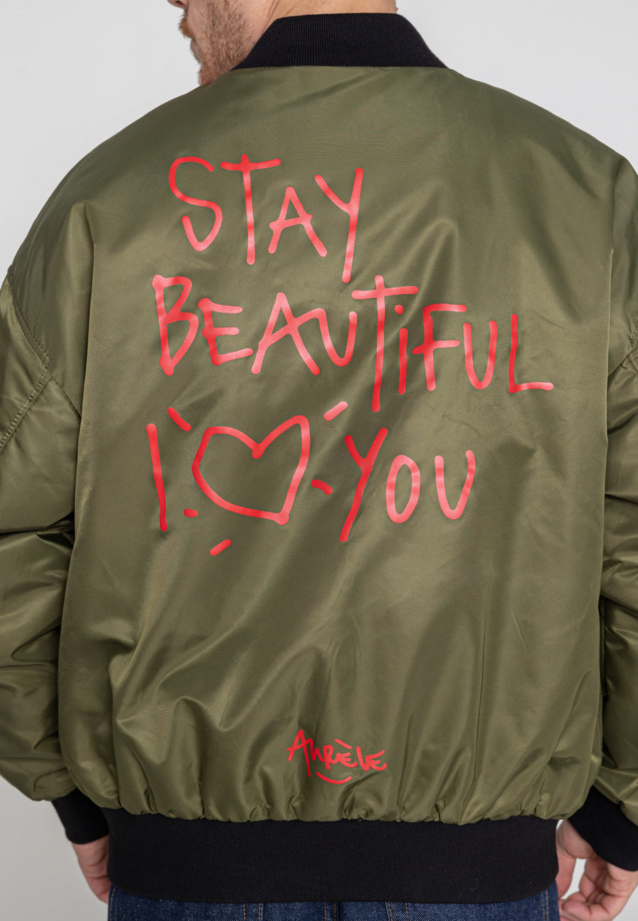 Stay Beautiful M Bomberjacke in Kaki Jacken Bombers Original