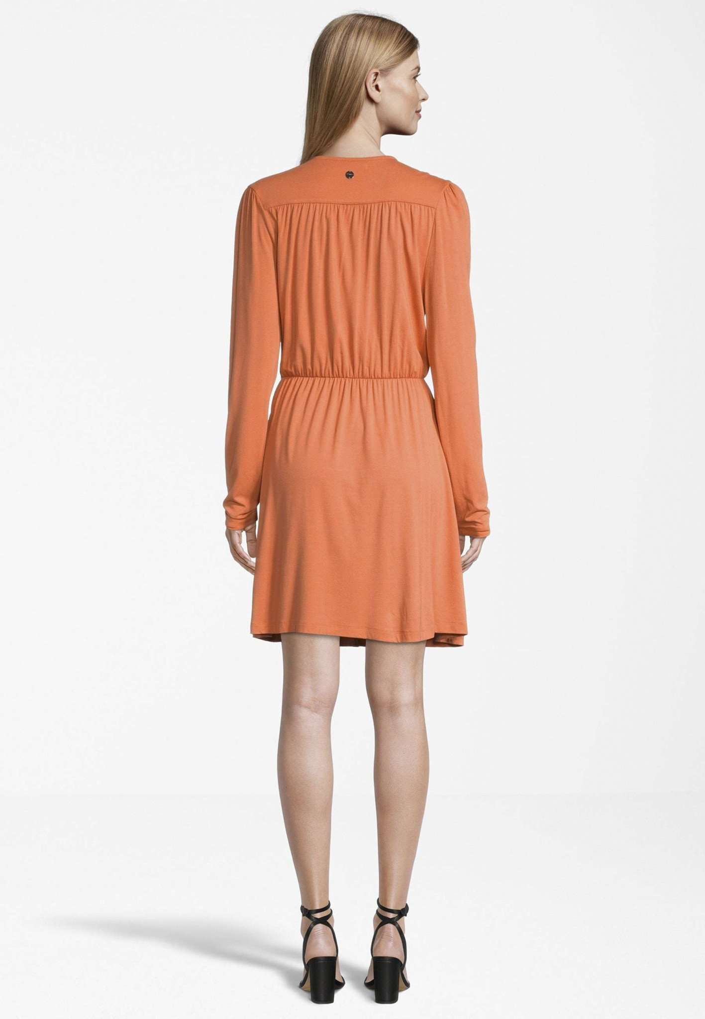 Aiud Jersey Wrap Dress in Dusty Orange Kleider Tamaris