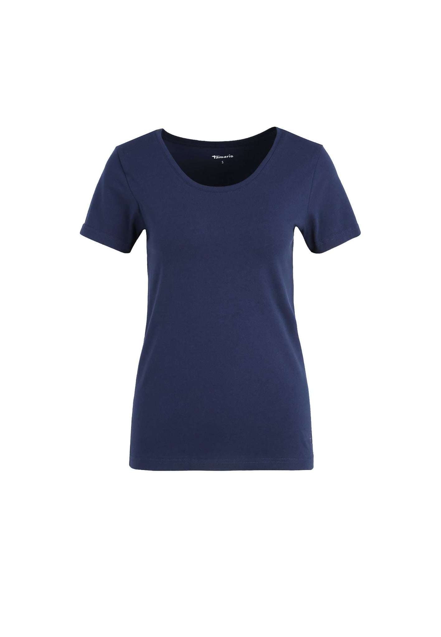 Alba Deep Neck Slim Tee in Medieval Blue T-Shirts Tamaris
