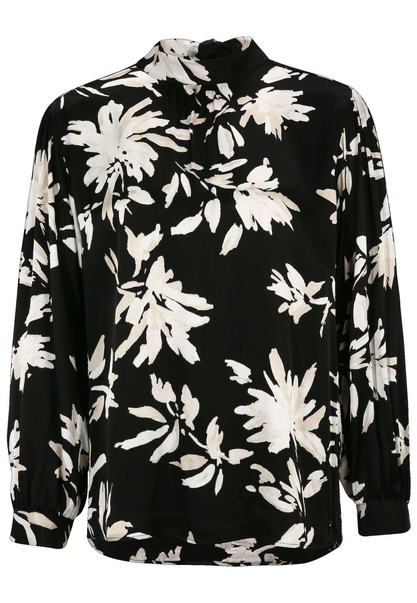Alvesta Aop Special Occasion Blouse in Black Flower AOP Blusen Tamaris