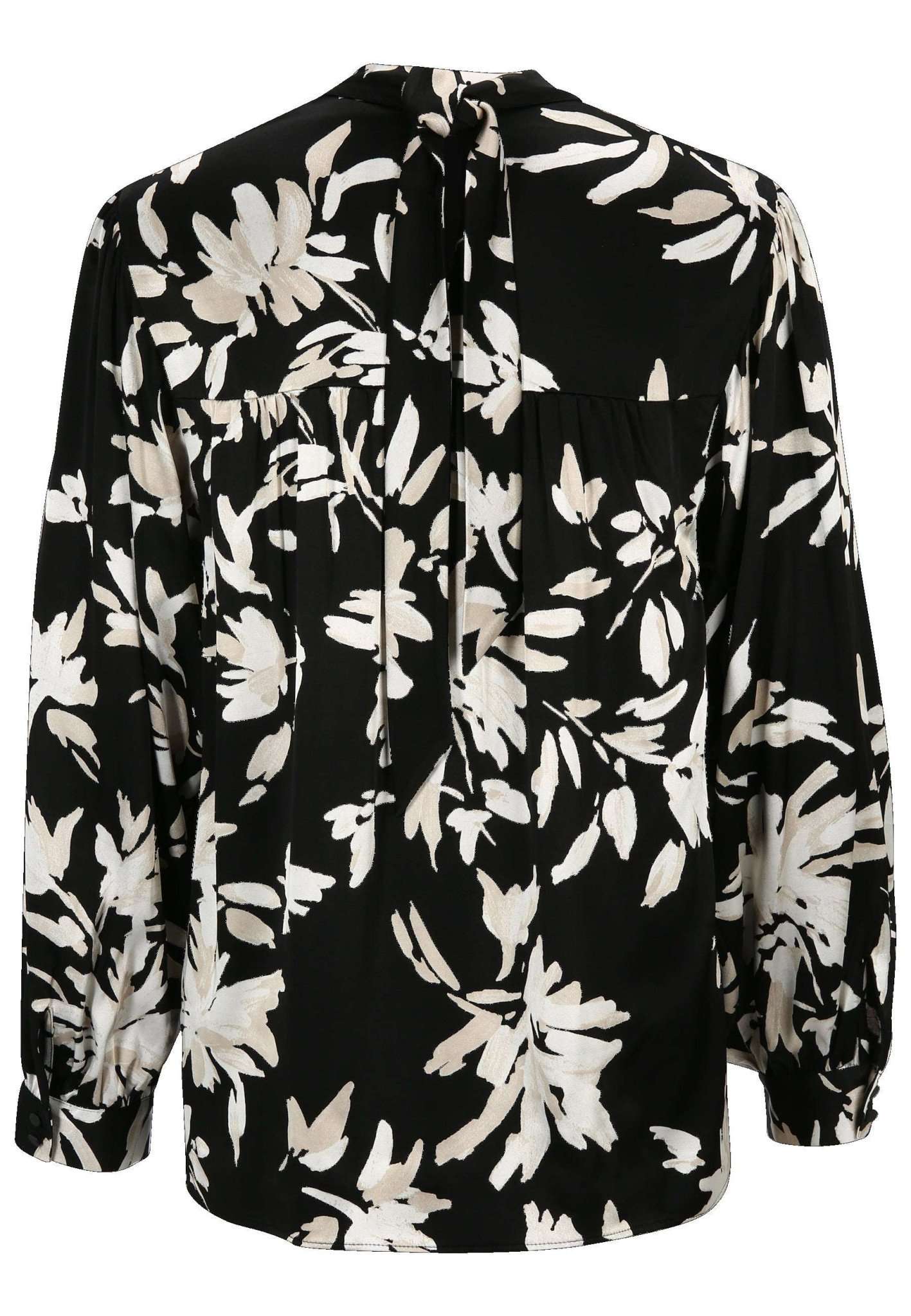 Alvesta Aop Special Occasion Blouse in Black Flower AOP Blusen Tamaris
