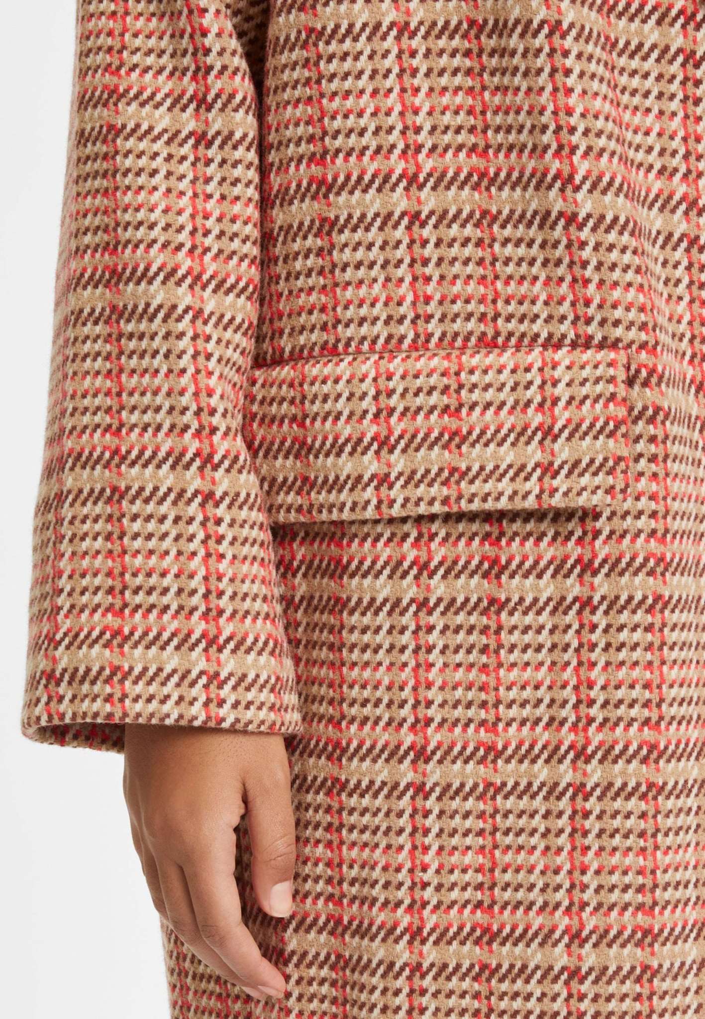 Bansin Check Coat in Tapioca Glen Plaid Check Jacken Tamaris