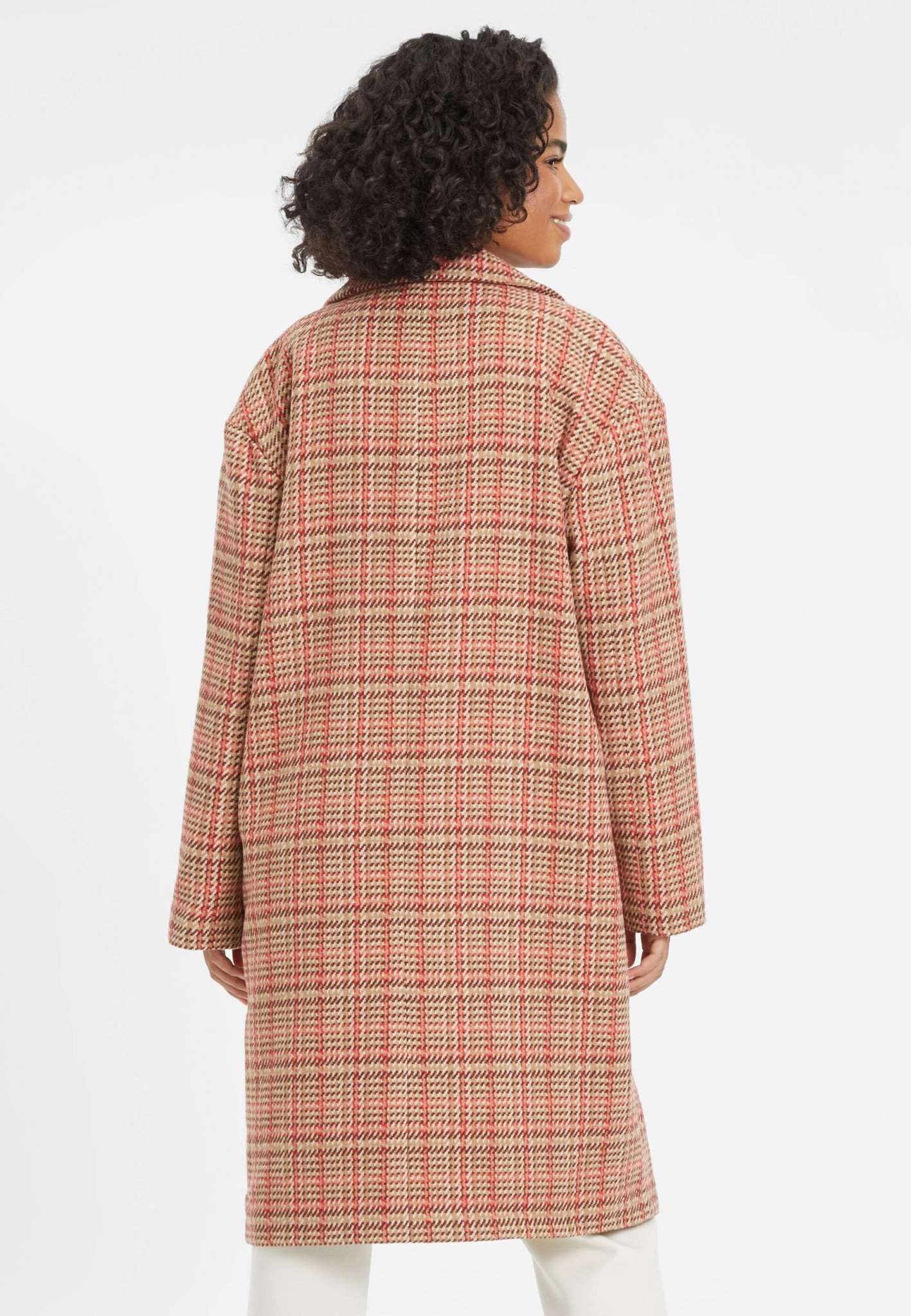Bansin Check Coat in Tapioca Glen Plaid Check Jacken Tamaris