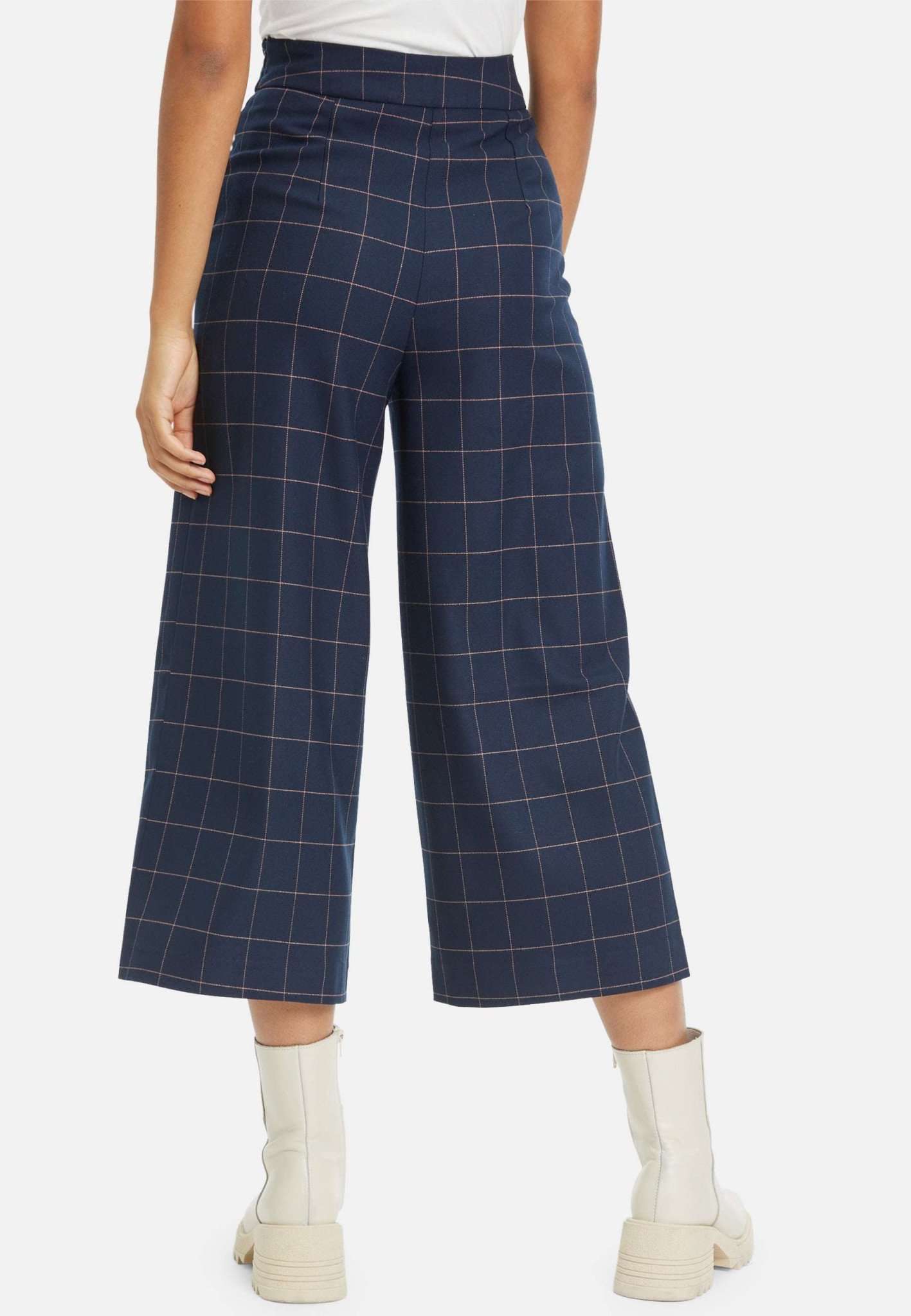 Balimo Culotte Trouser in Blueberry Window Check Hosen Tamaris   