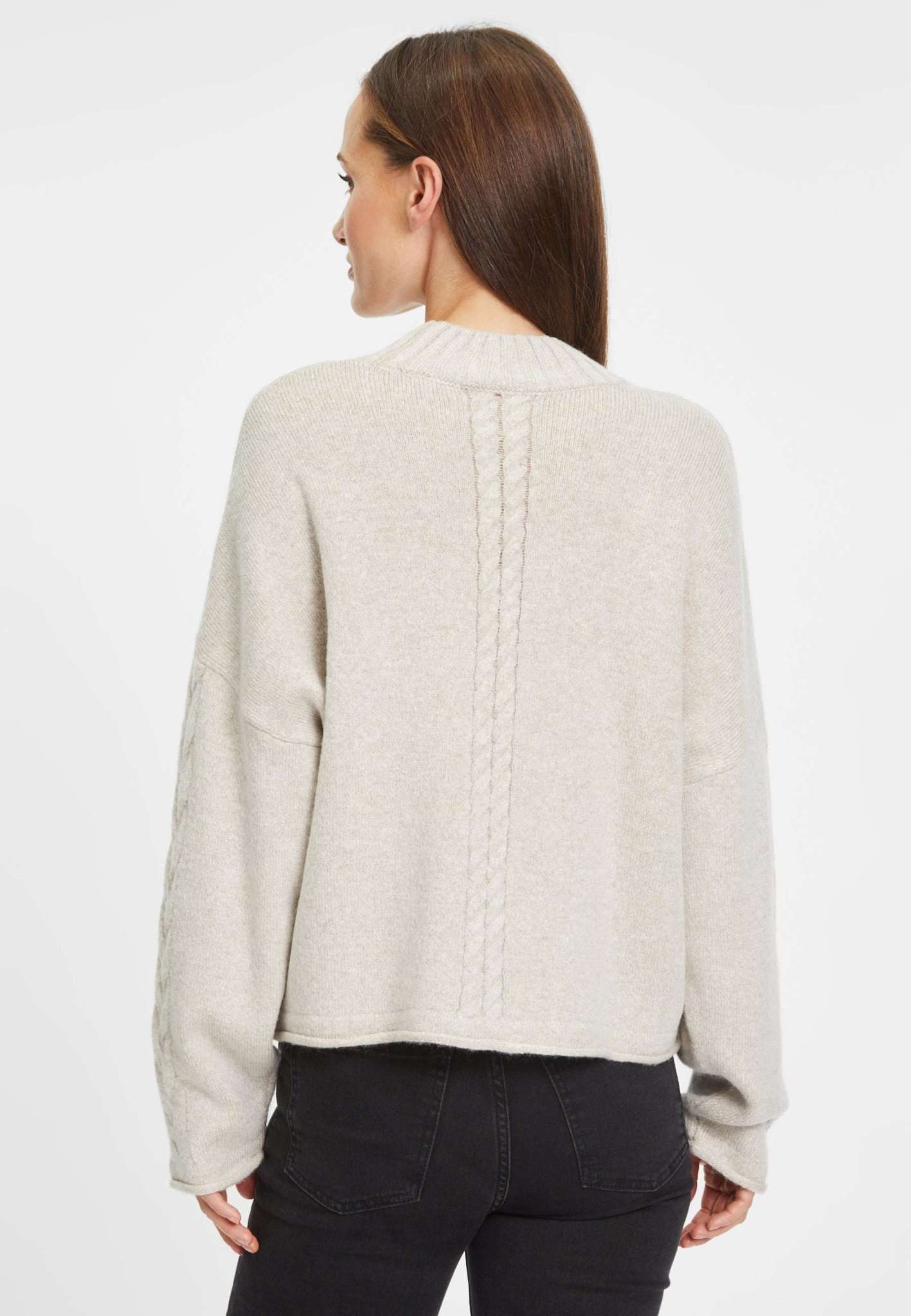 Balje Cable Knit Sweater in Tapioca Pullover Tamaris   