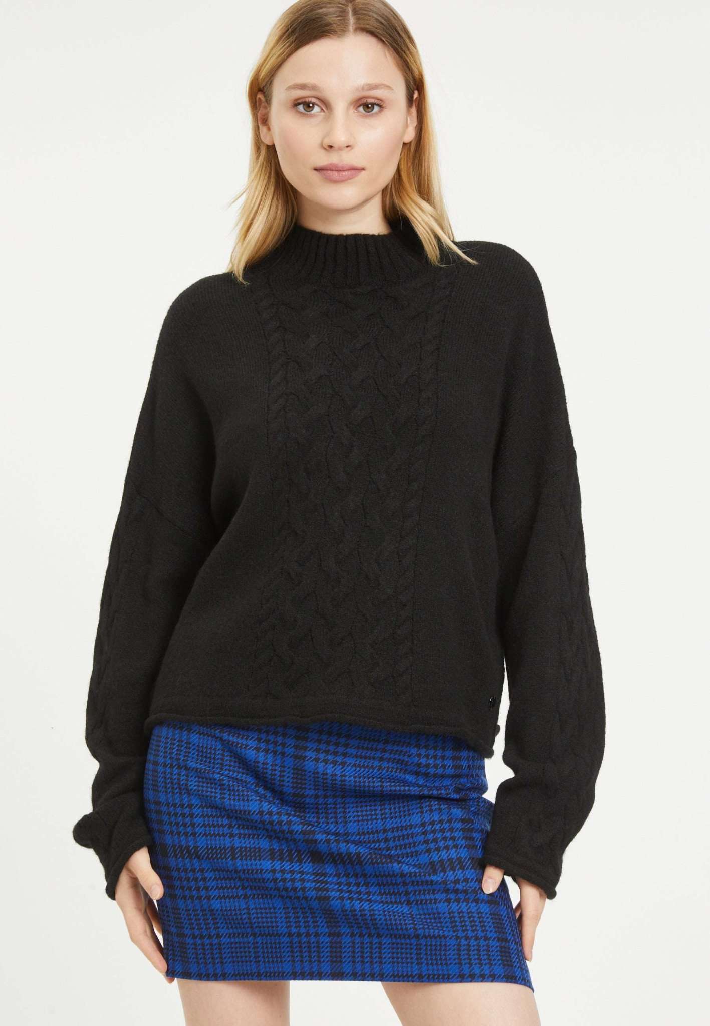Balje Cable Knit Sweater in Black Beauty Pullover Tamaris   