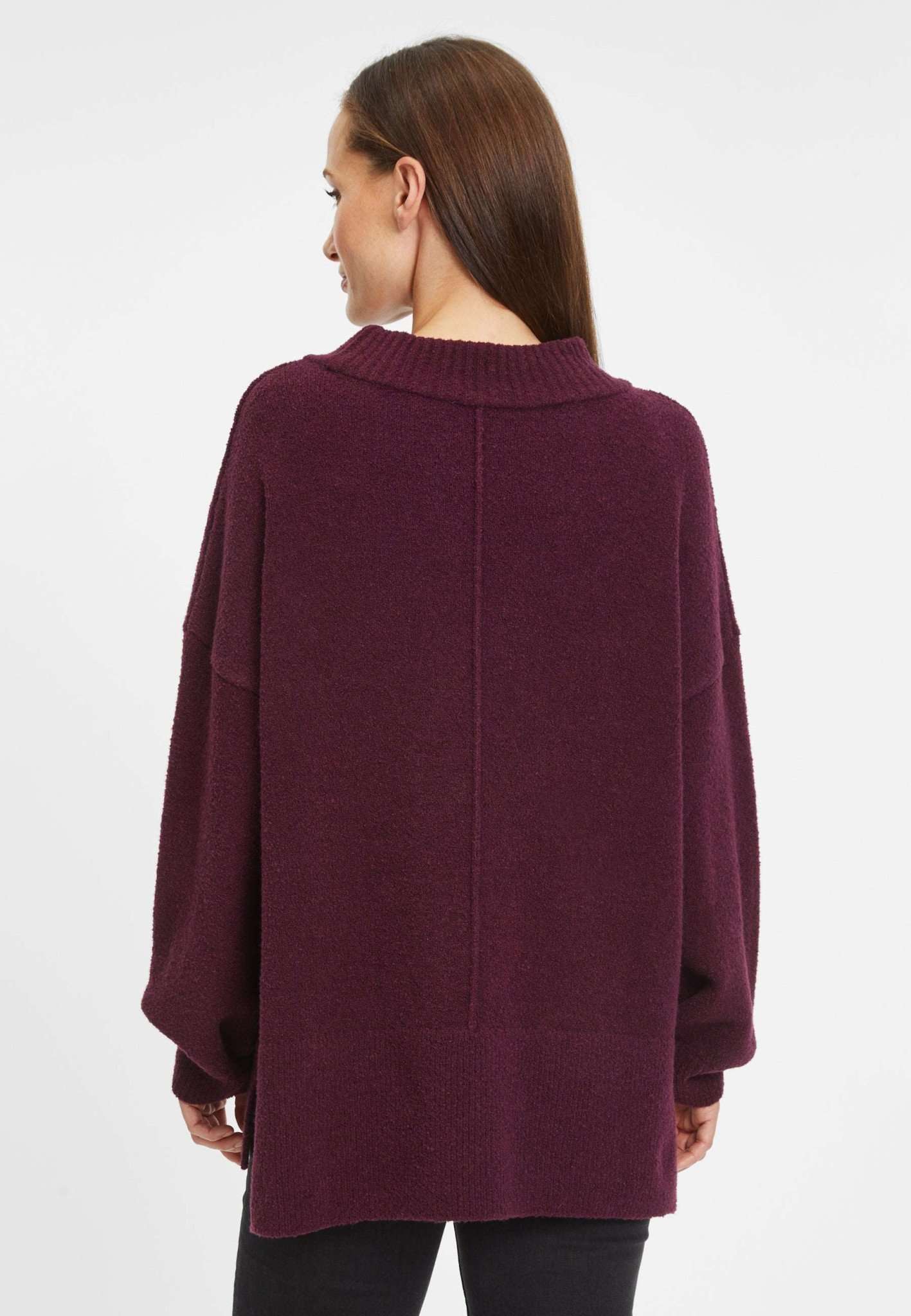 Barlt Boucle Knit Sweater in Grape Wine Pullover Tamaris