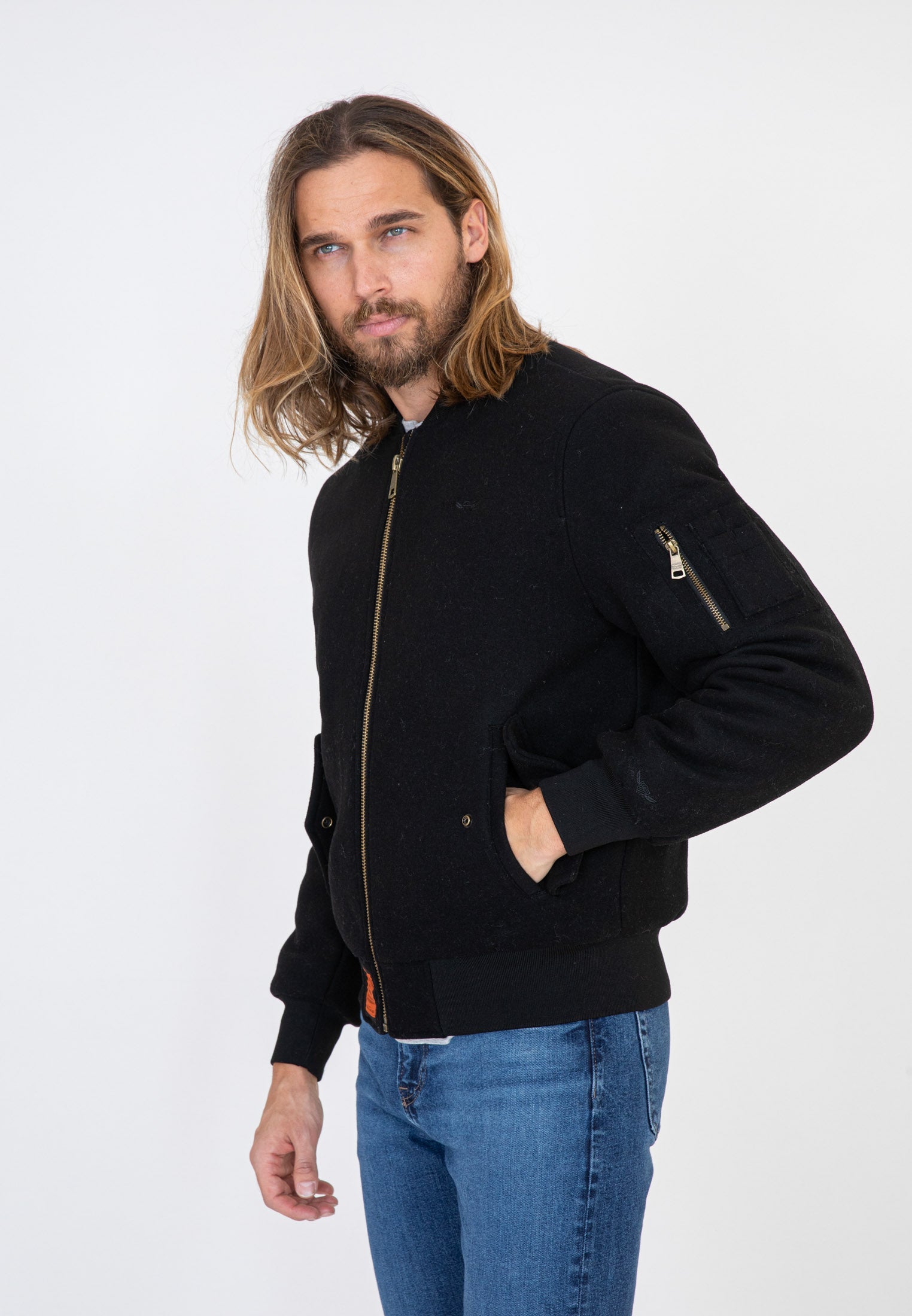 Track M Bomberjacke in Black Jacken Bombers Original