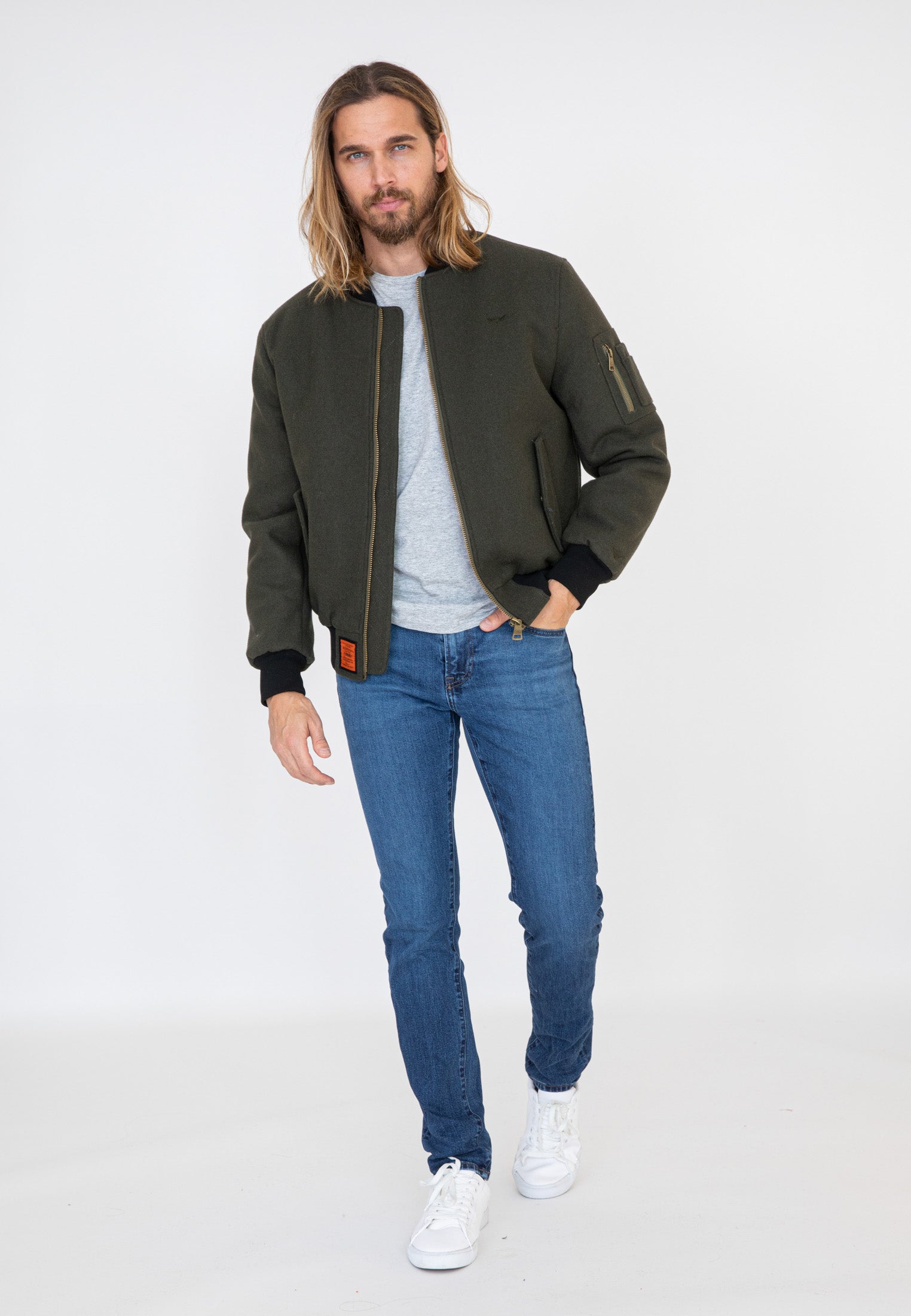 Track M Bomberjacke in Kaki Jacken Bombers Original