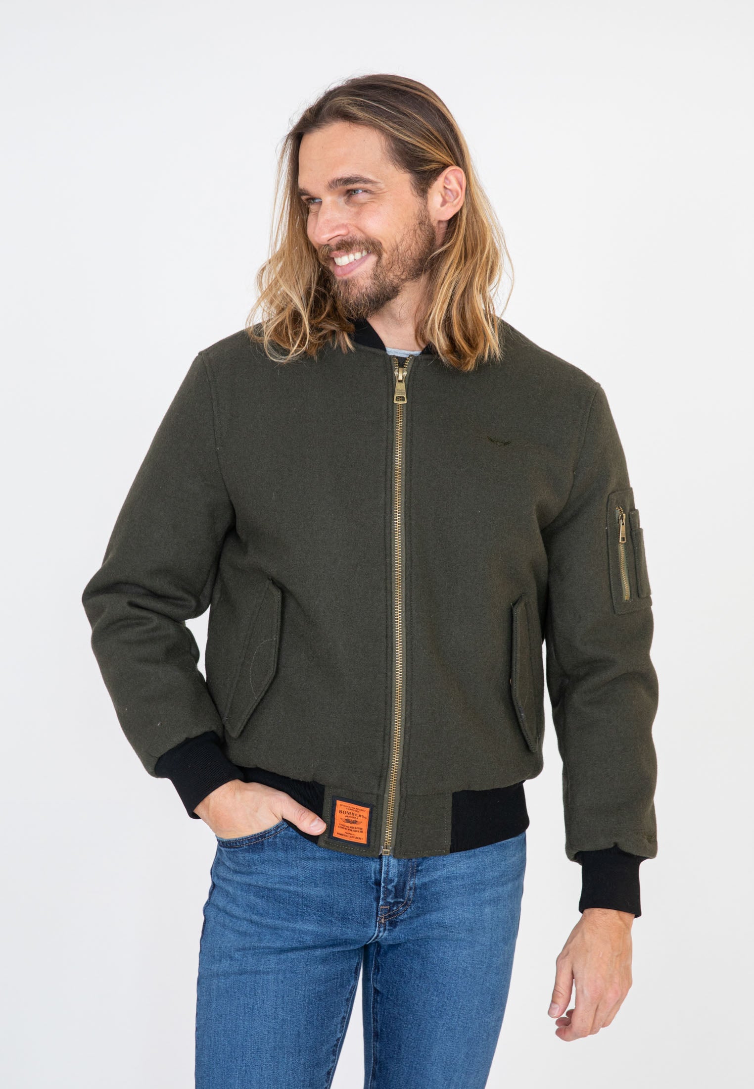 Track M Bomberjacke in Kaki Jacken Bombers Original