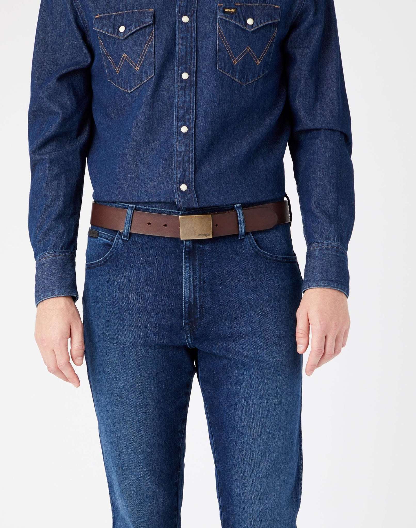 Plate Buckle Belt in Brown Gürtel Wrangler