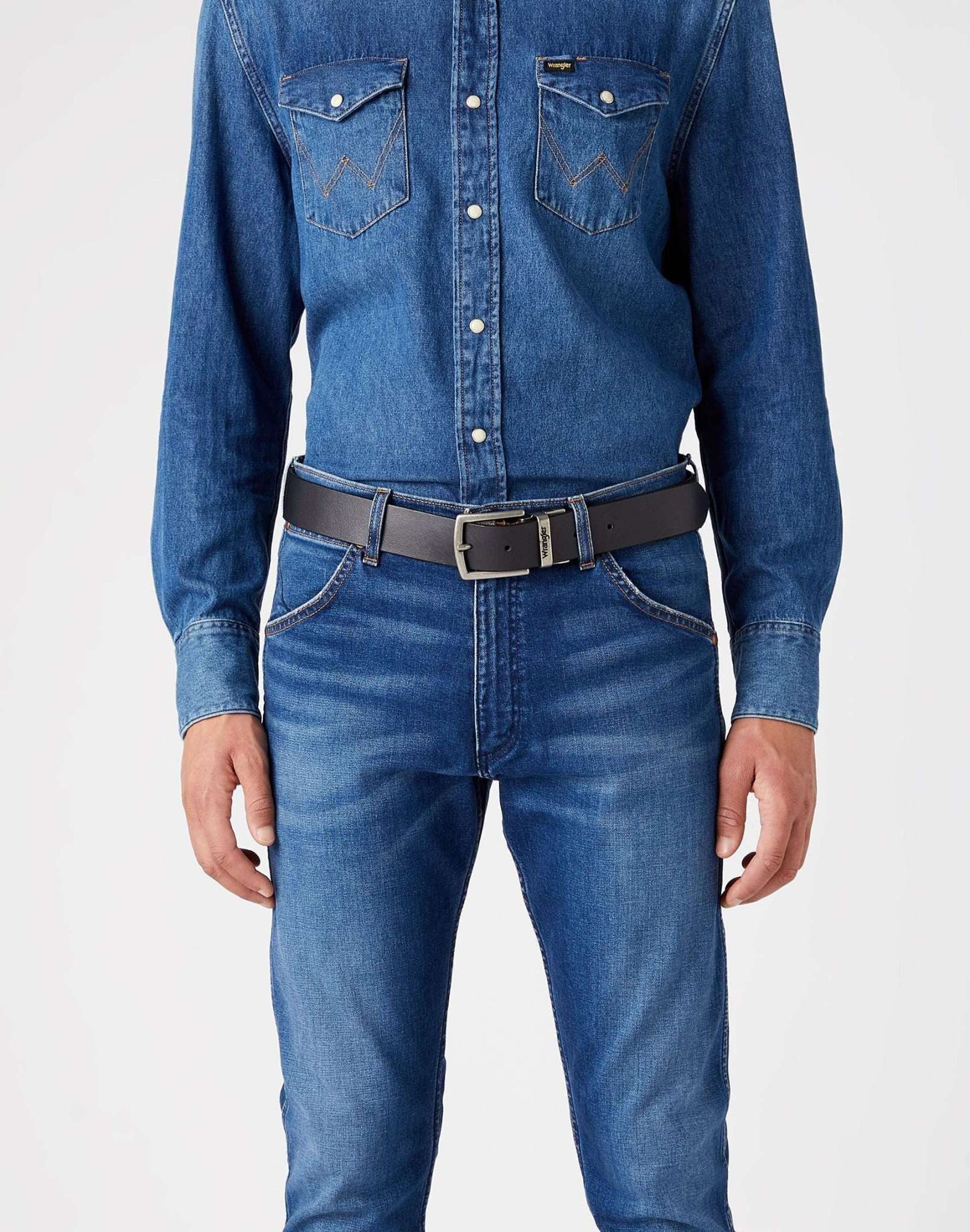 2Sided Belt in Black Gürtel Wrangler