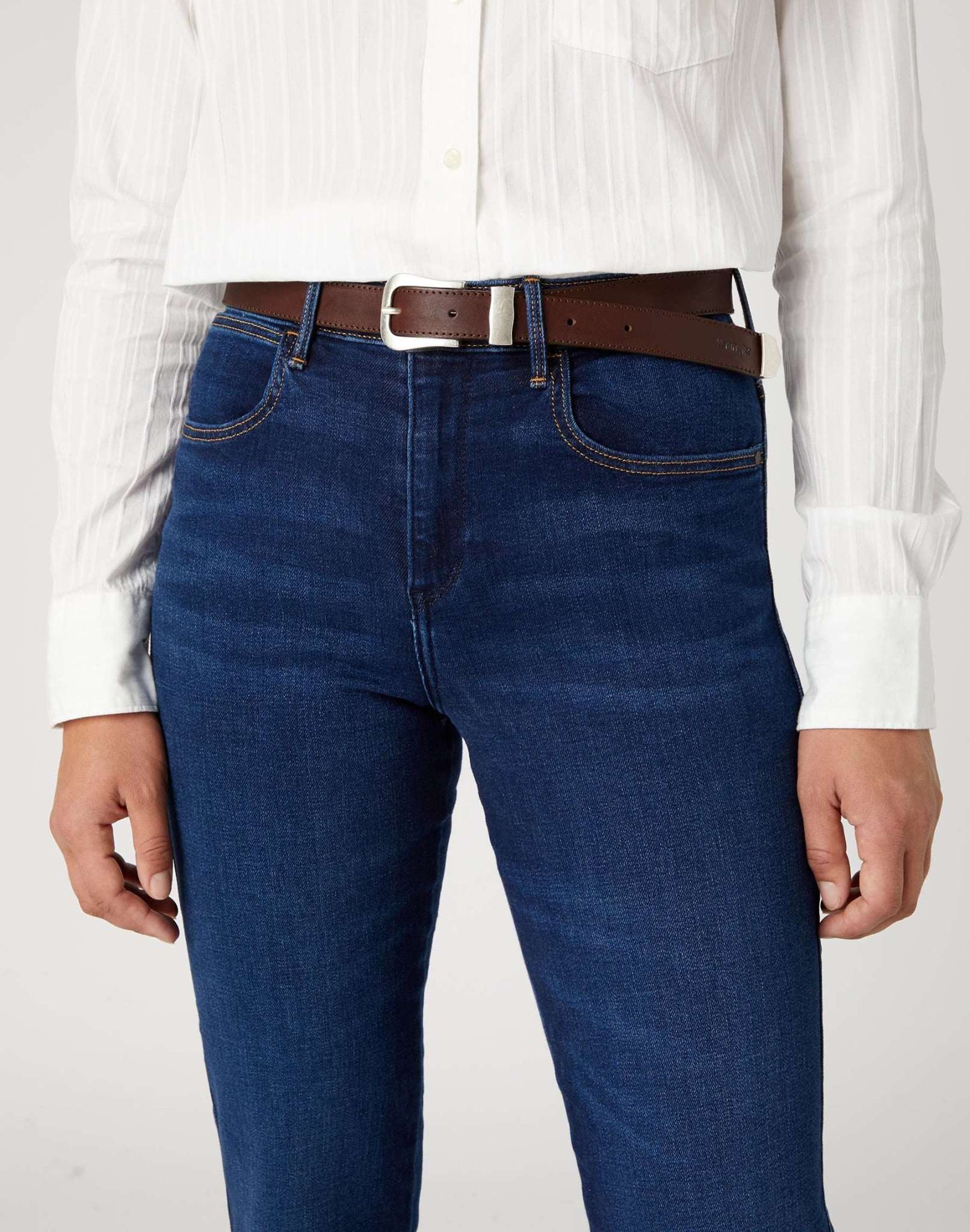Leather Belt in Brown Gürtel Wrangler