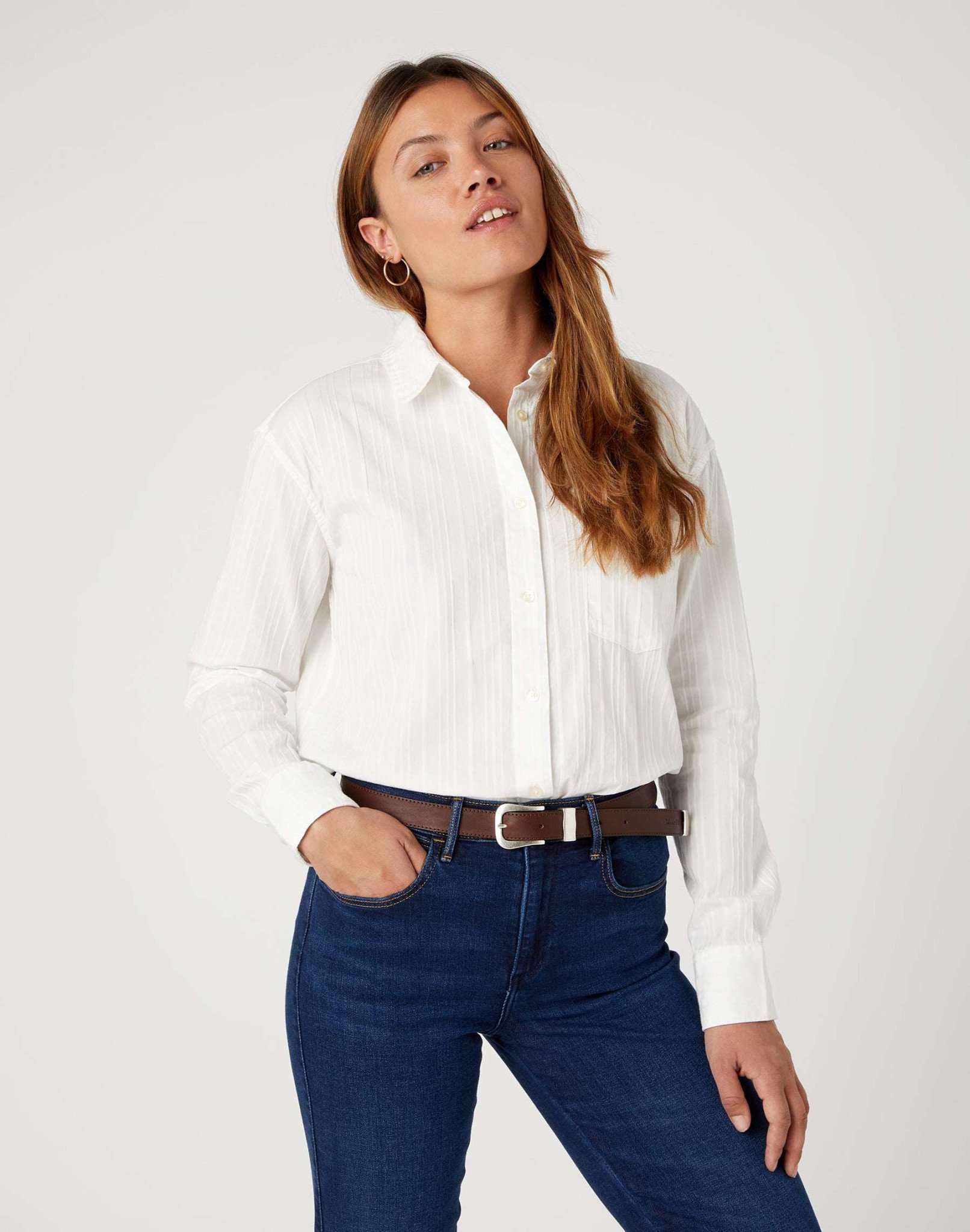 Leather Belt in Brown Gürtel Wrangler