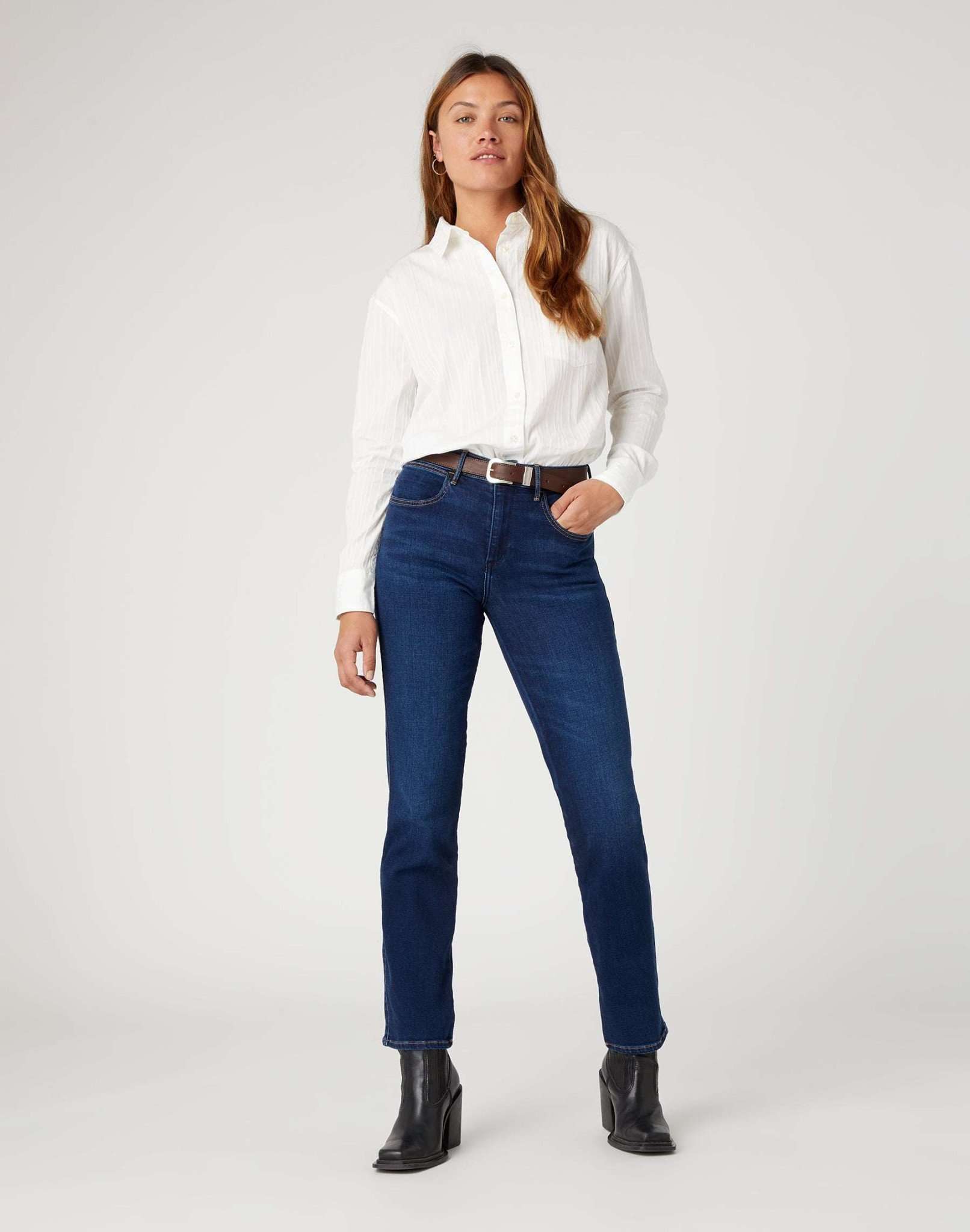 Leather Belt in Brown Gürtel Wrangler