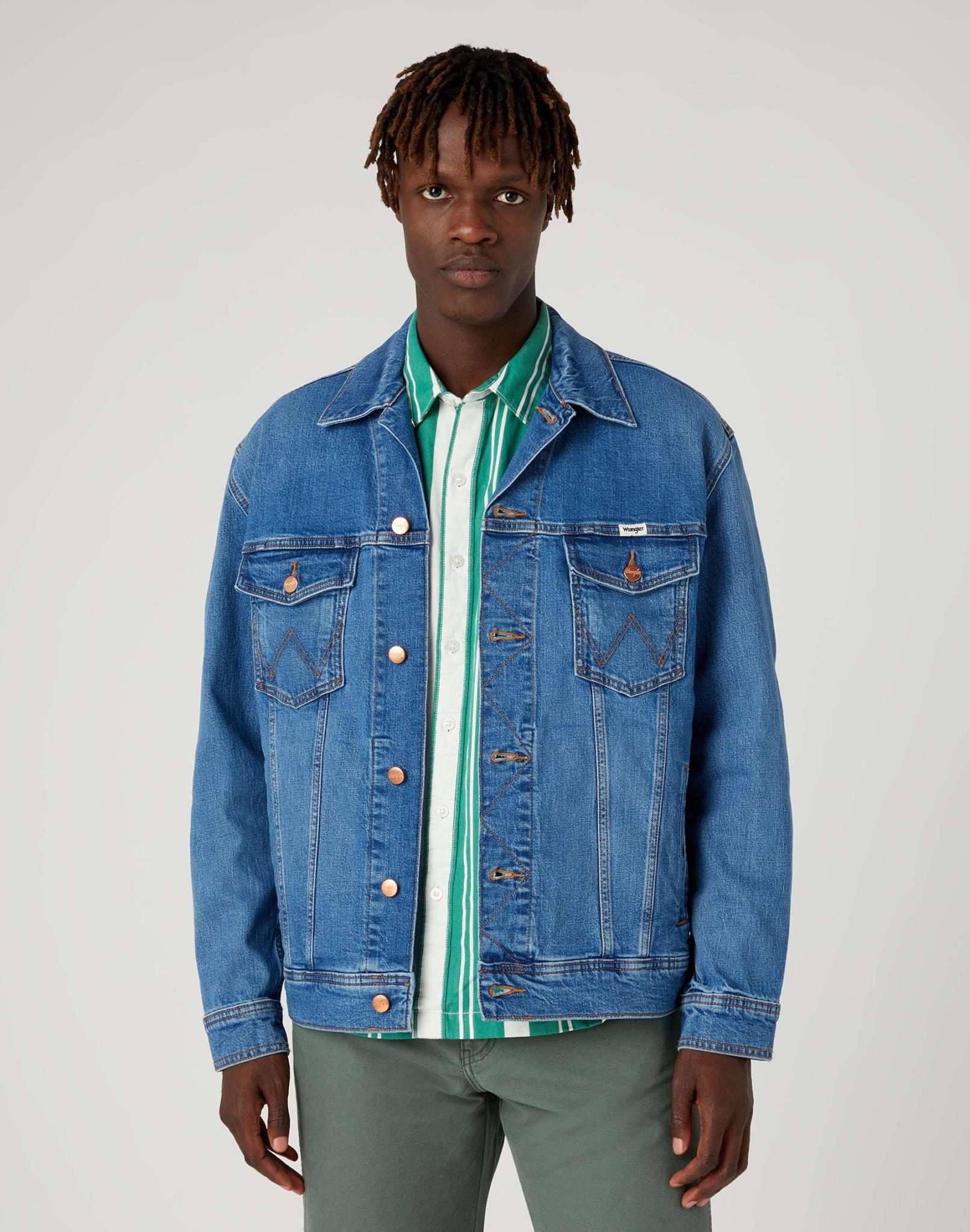 Anti Fit Jacket in Blue Eyes Blue Jacken Wrangler